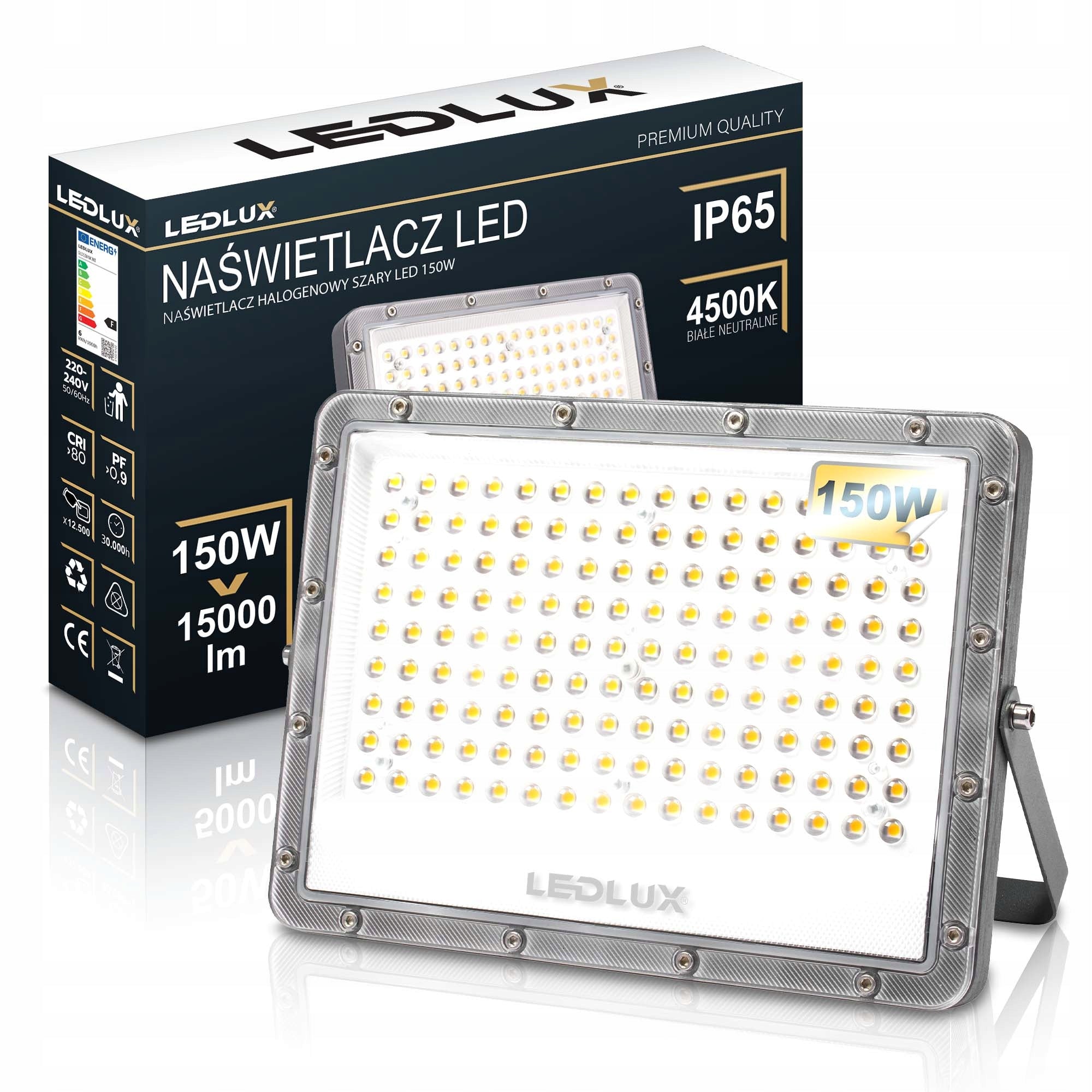 Halogen LED floodlight lamp 150W 15000lm Premium outdoor spotlight