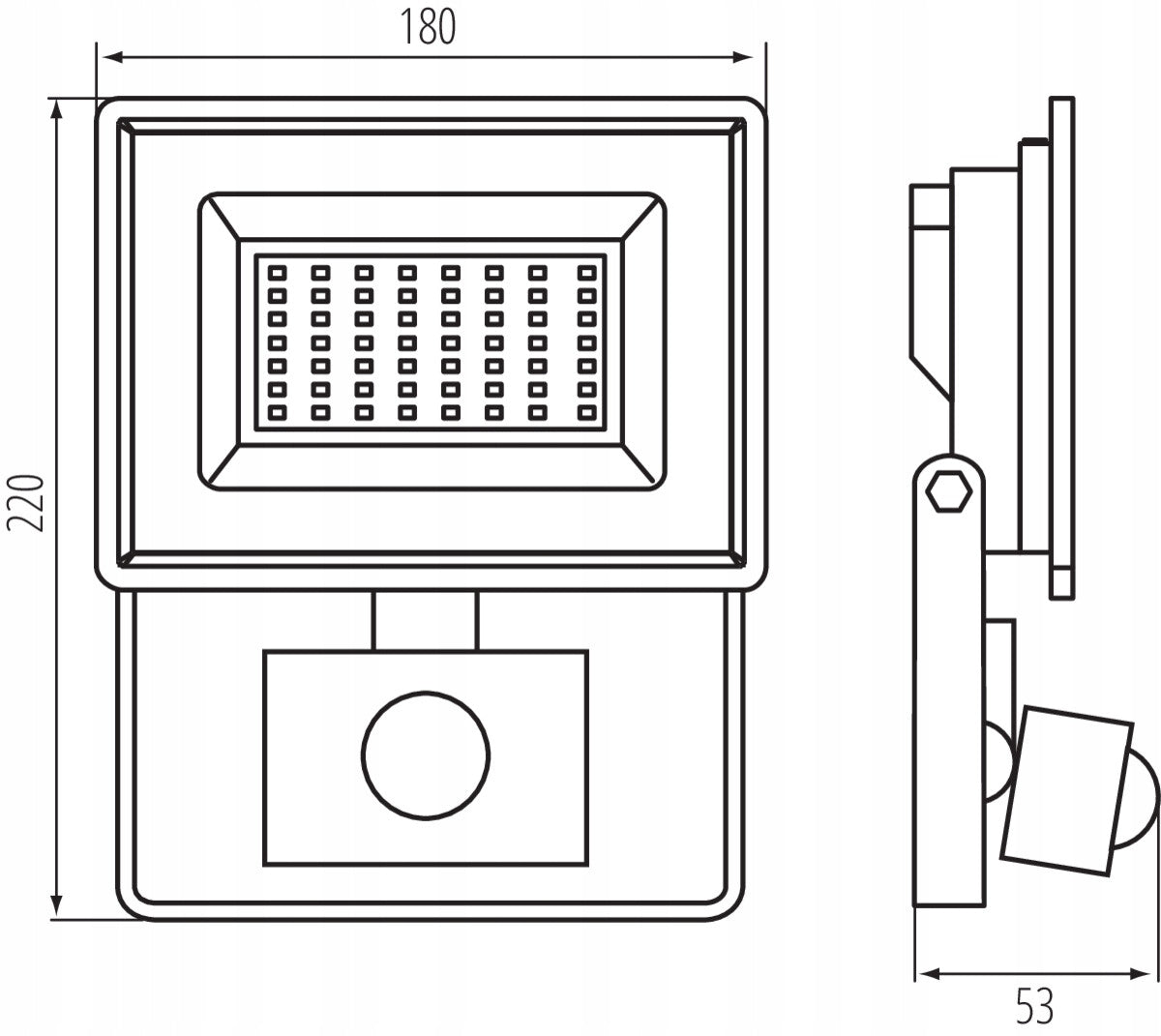 Halogen LED with motion sensor LIGHTLOGIC LL GITS 50W-B-SE IP44 black Manufacturer code 66417