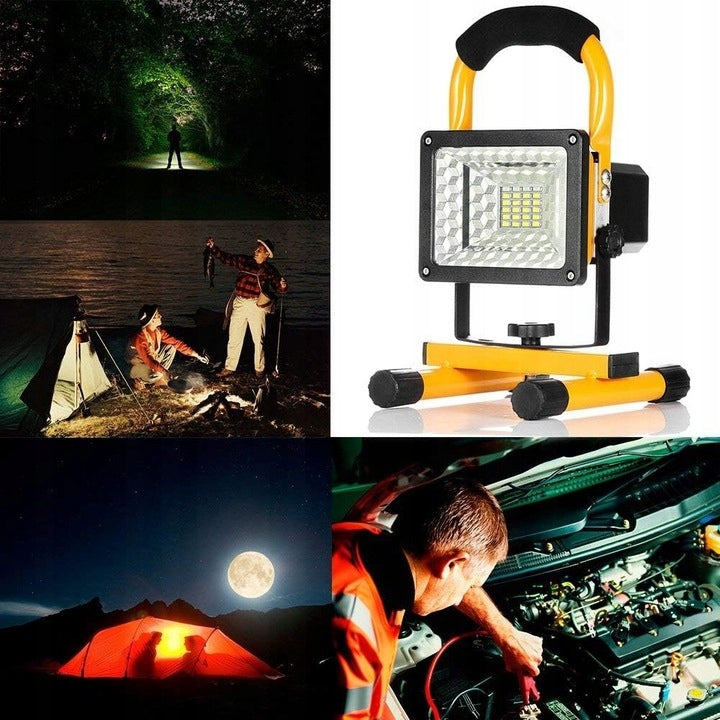 Halogen Led Portable 30W Rechargeable 2 CHARGERS 3x Rechargeable POWERFUL Manufacturer code mocny halogen przenośny akumulator LED