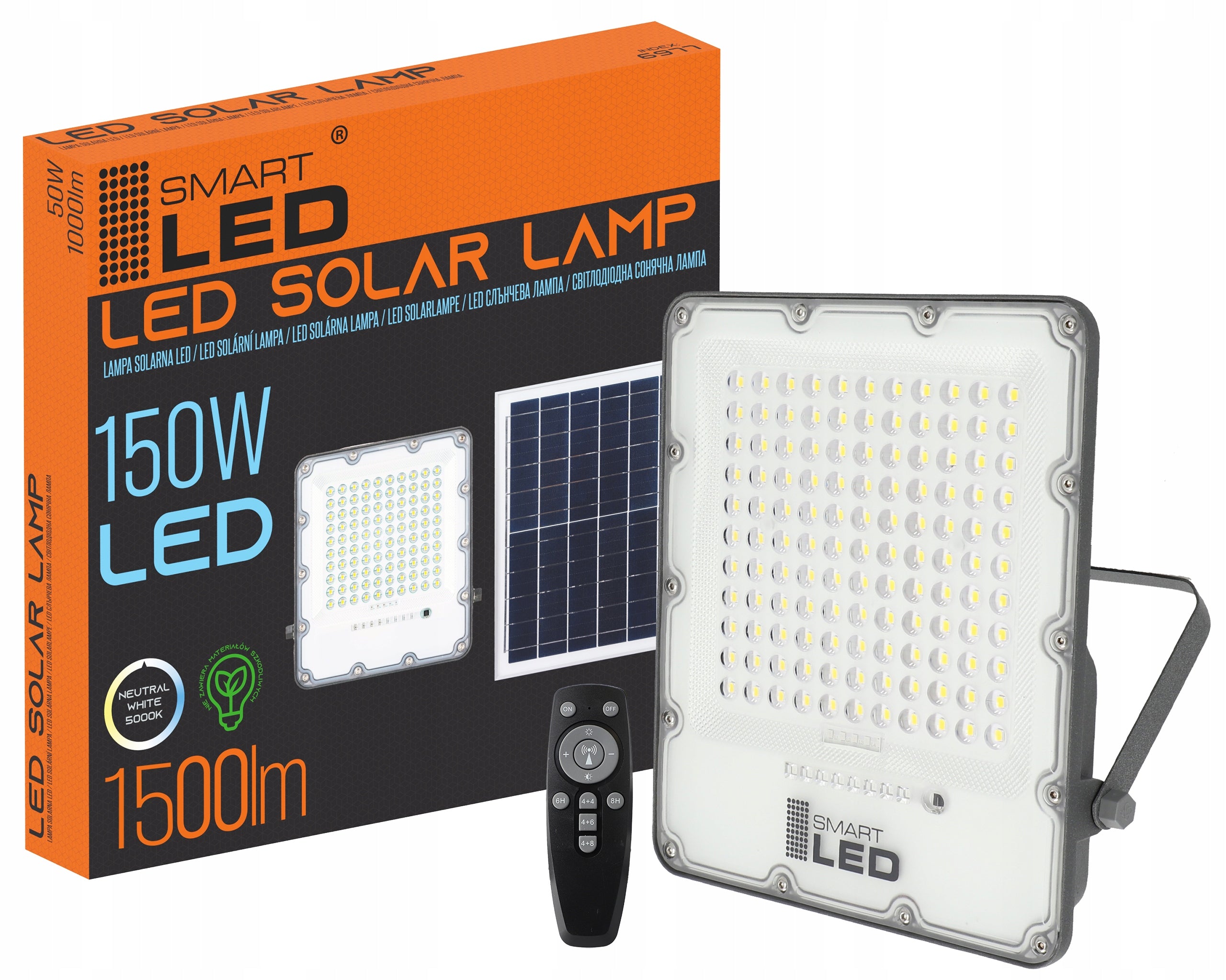 Halogen solar LED floodlight with sensor 150W
