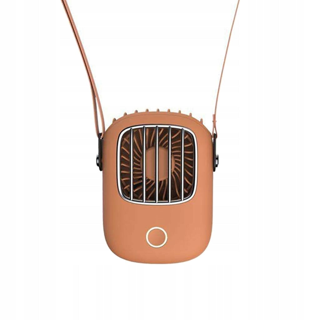 Halter Fan, Portable Handheld Quiet Hanging Desk Fans, USB Orange