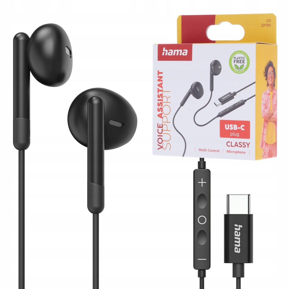 Hama Classy USB-C Wired Earbuds with Microphone and Remote Control