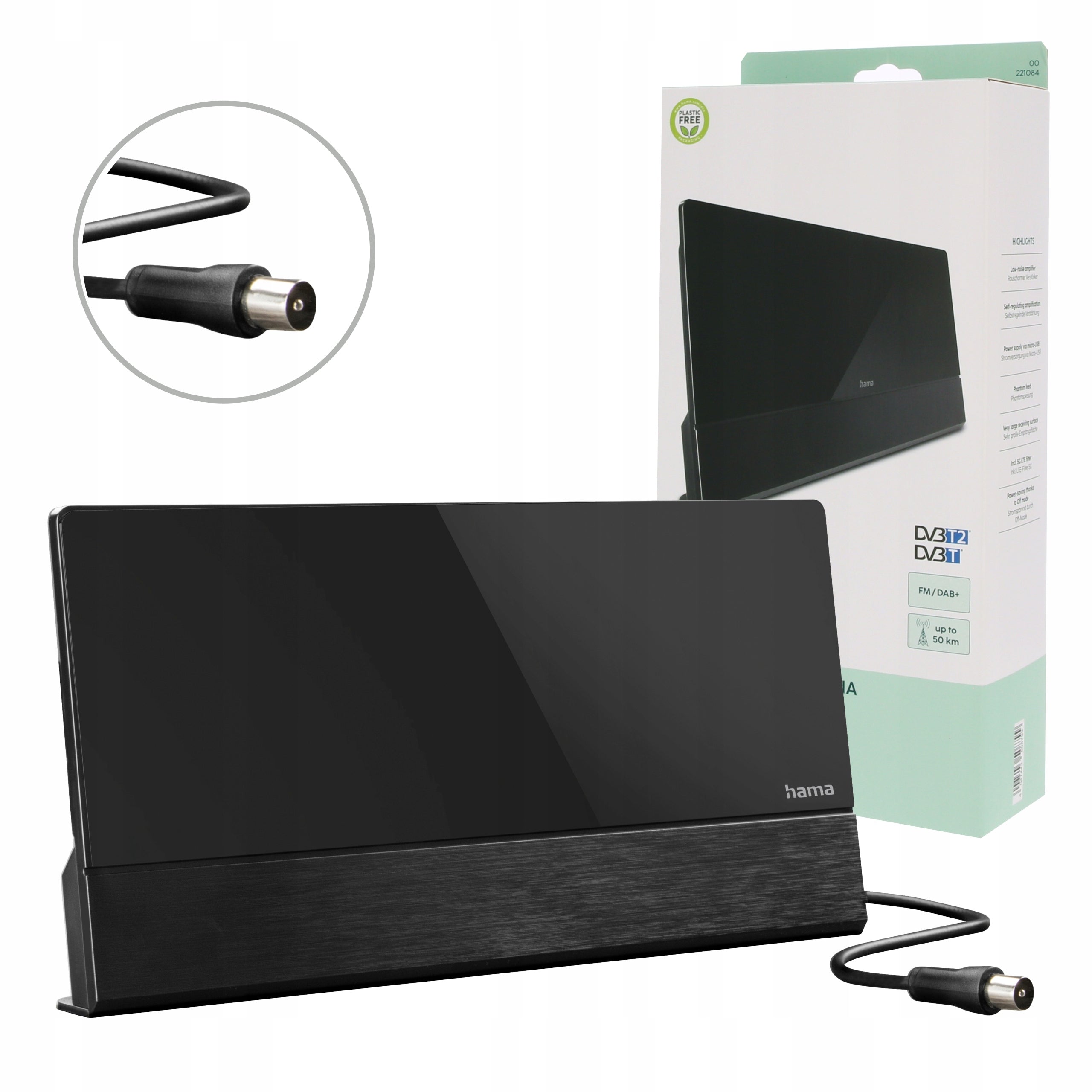 Hama Indoor Antenna For TV Dvb-T2 Pre50 Fl-3 Dab+ Dab Dvb-T2 Ukv
