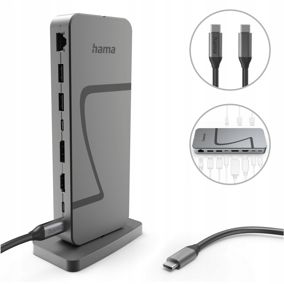 Hama USB4 Connect2Office Speed USB-C PD 40 Gbit/s 10 Ports Docking Station