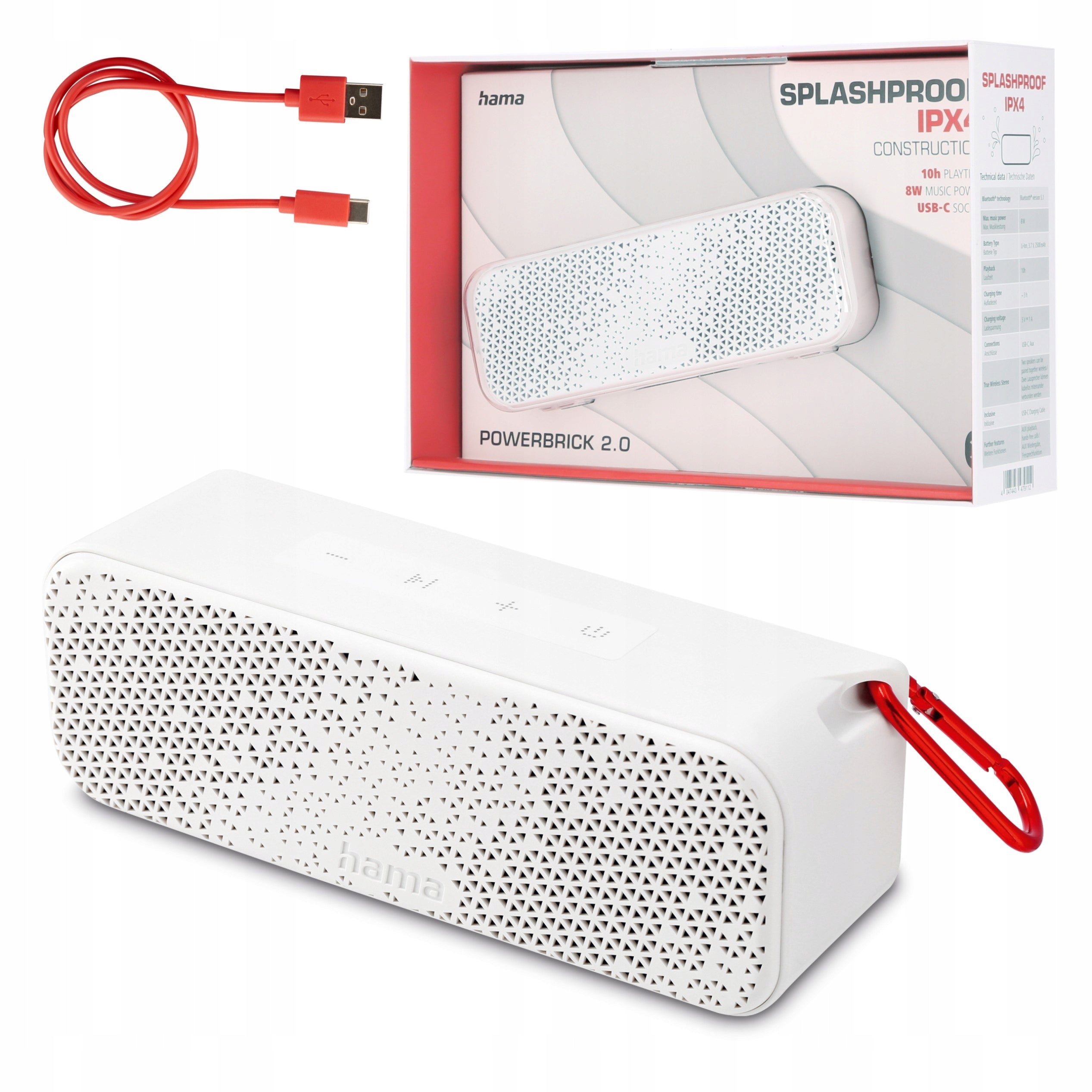 Hama Wireless Mobile Speaker, Bluetooth, White