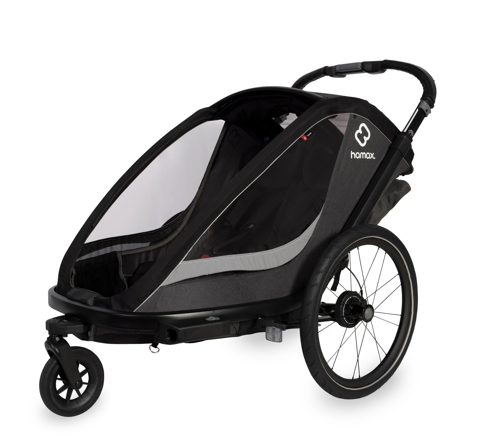 Hamax - COCOON bicycle trailer, double - Grey/black Color black