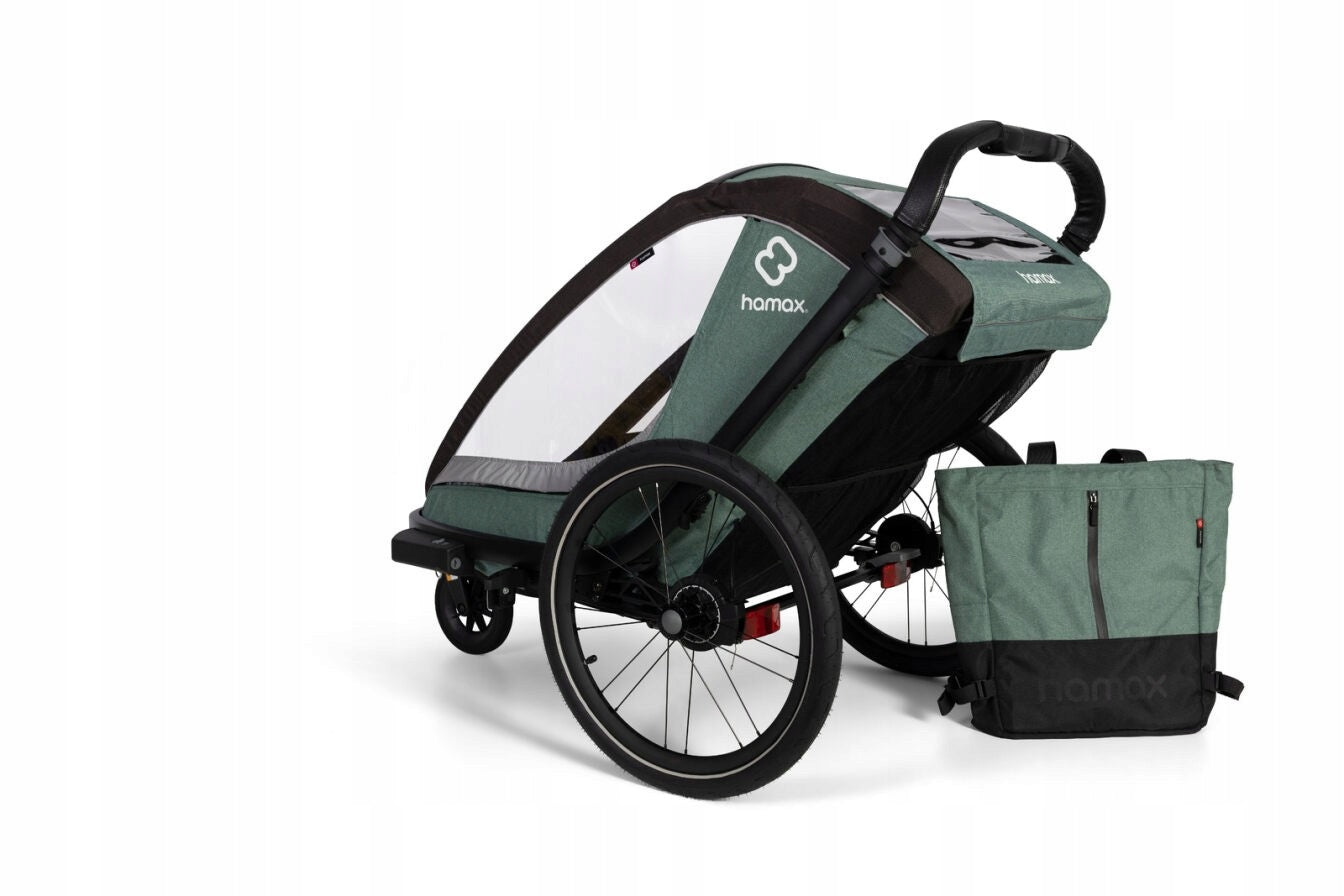 Hamax - COCOON children's bicycle trailer, double - Green/black Brand Hamax