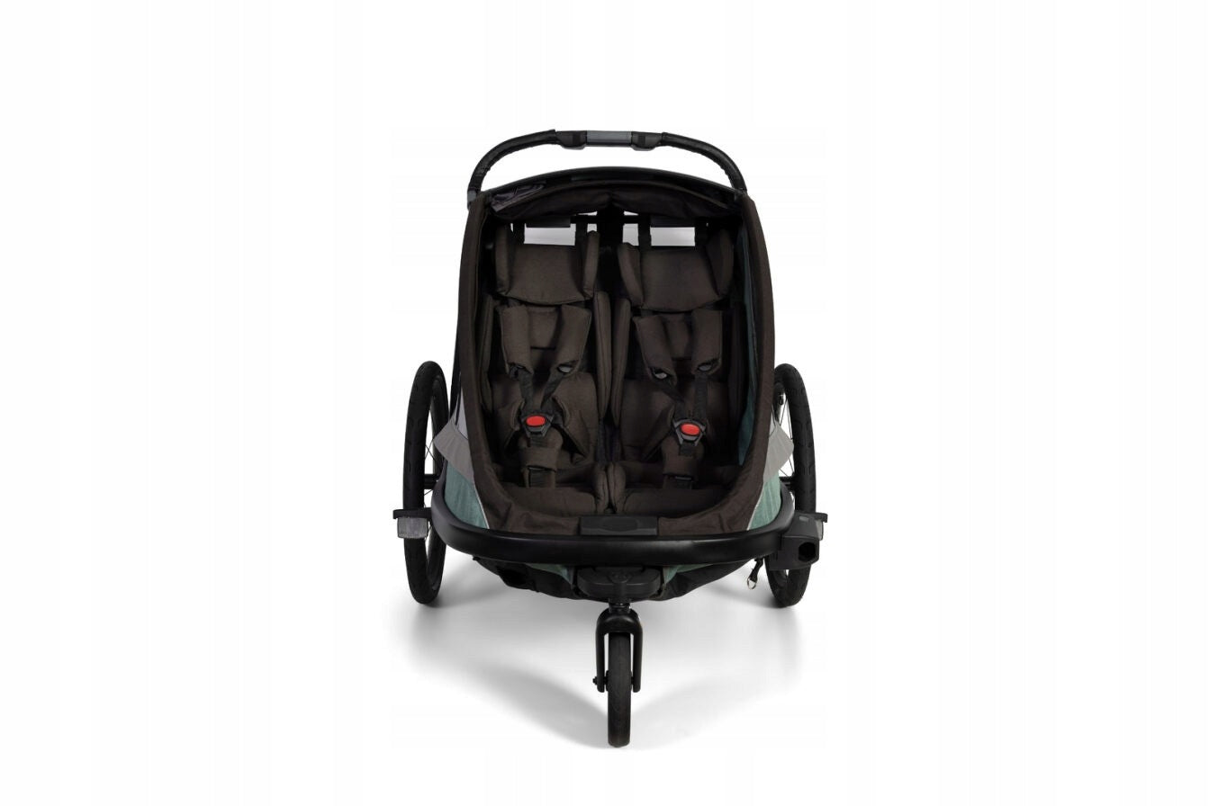 Hamax - COCOON children's bicycle trailer, double - Green/black Model Cocoon Twin