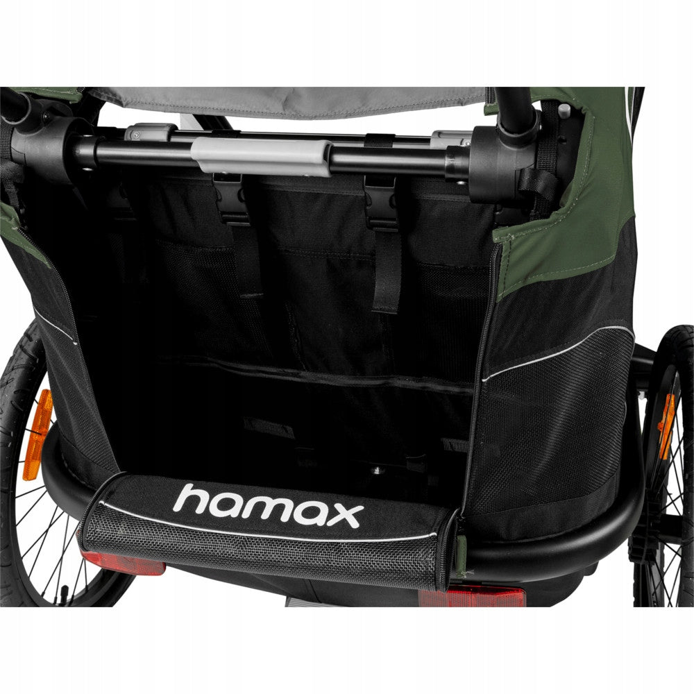 Hamax Outback Twin Baby Trailer Green 22kg 2 Children Stroller For for kids
