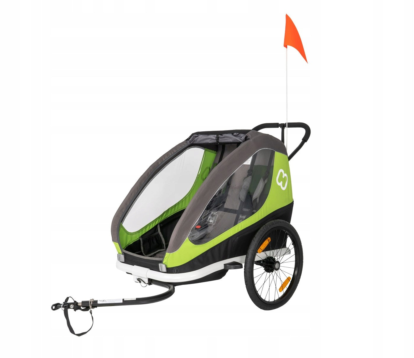 Hamax Traveller Twin Baby Trailer 2-Person Green + Stroller Brand Hamax