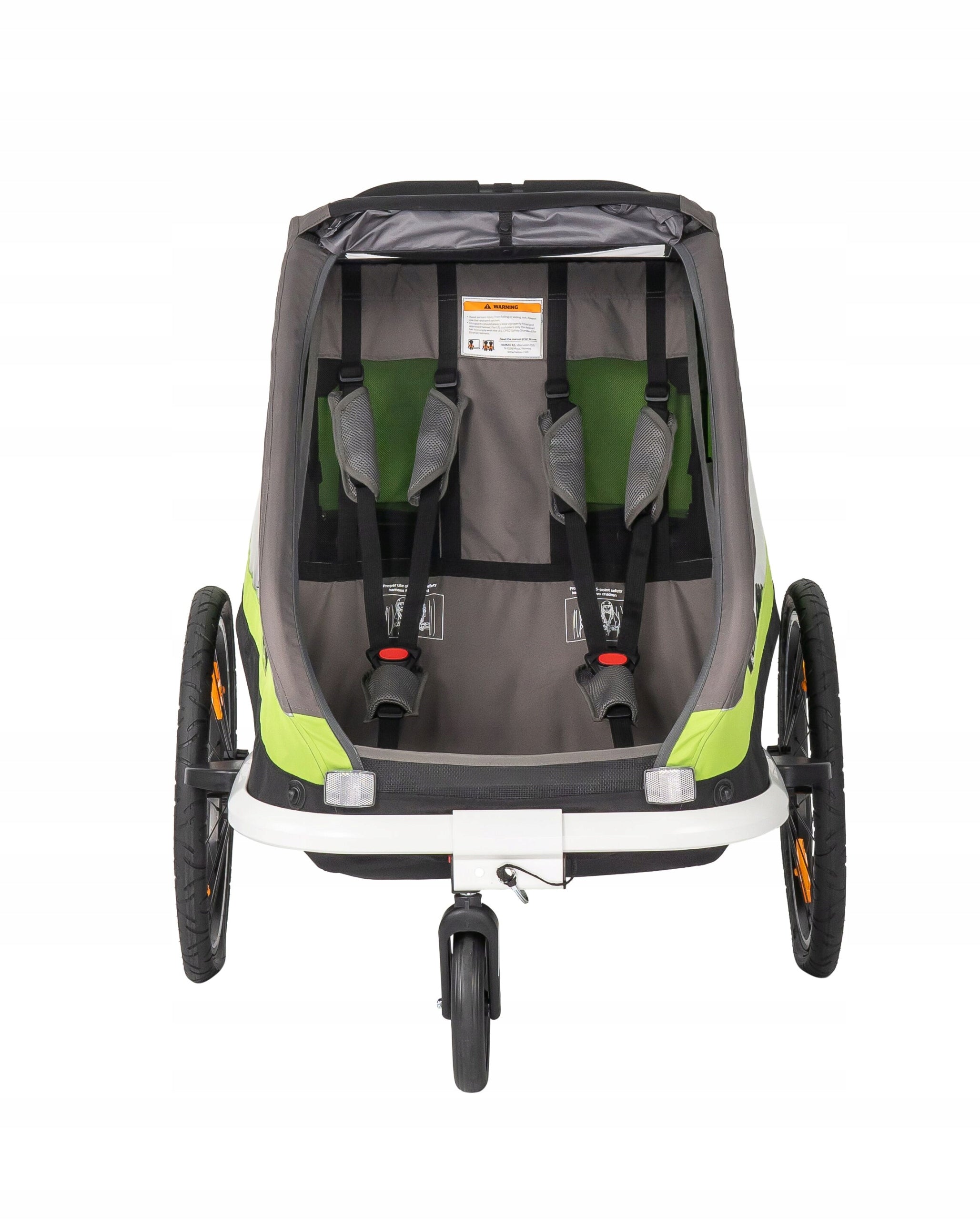 Hamax Traveller Twin Baby Trailer 2-Person Green + Stroller Model Traveller Twin