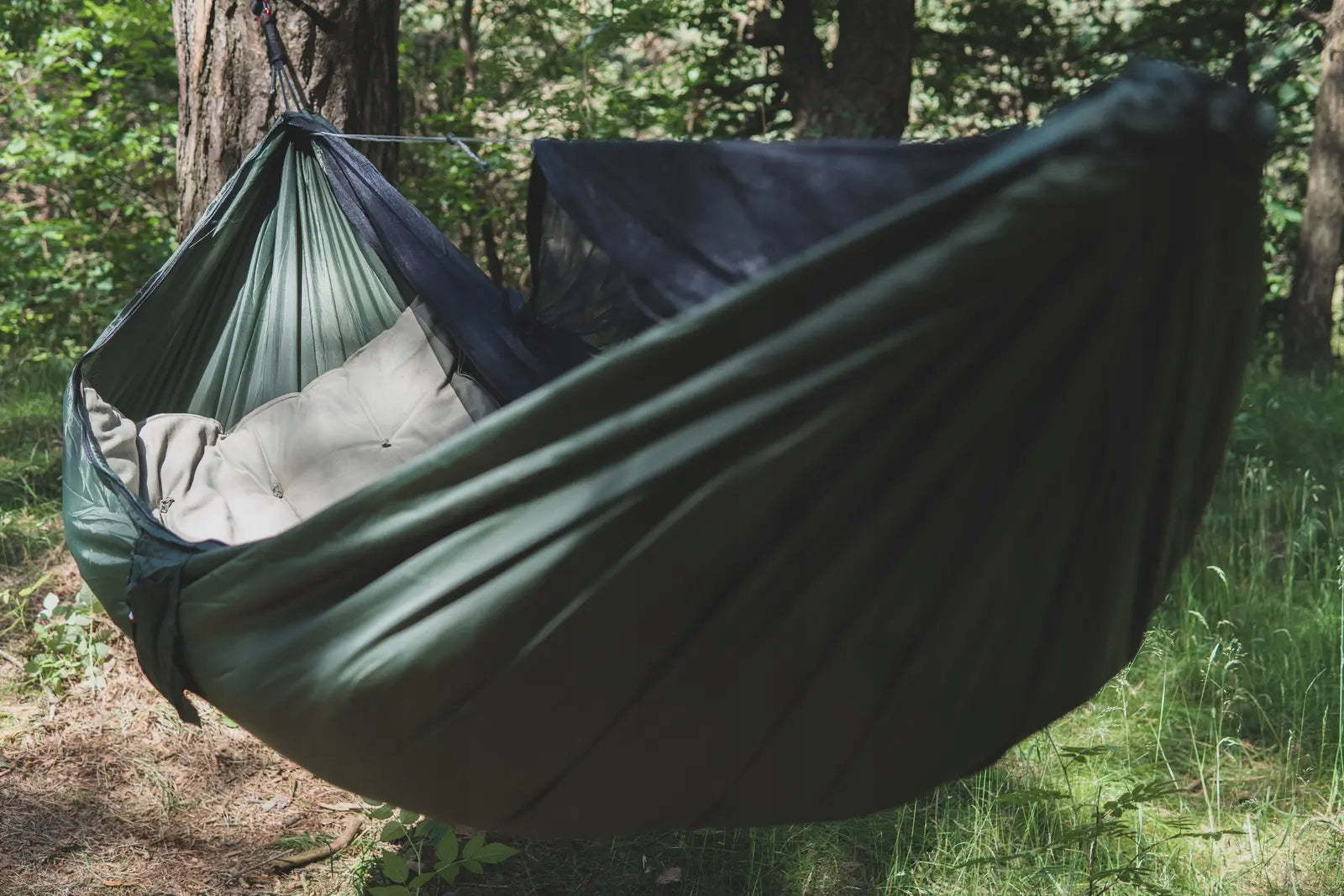 Hammock Light Dragonfly V2 Green Long 350 cm with Mosquito Net Single Zip Total length 350 cm