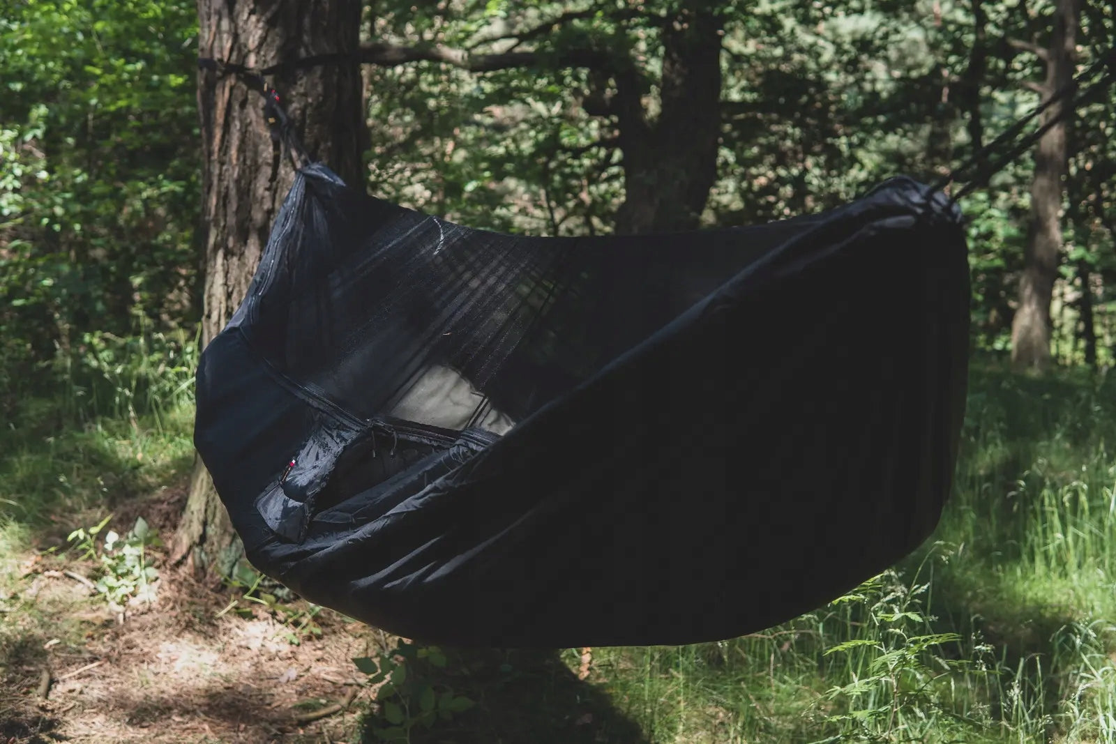Hammock Lightweight TigerWood Dragonfly V2 Black with Mosquito Net Single Zip Model Ważka V2 Black - z moskitierą