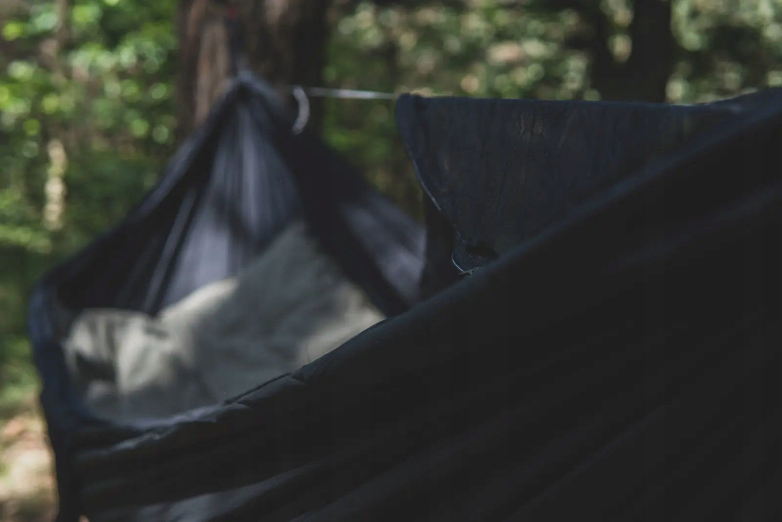 Hammock Lightweight TigerWood Dragonfly V2 Black with Mosquito Net Single Zip Total length 300 cm