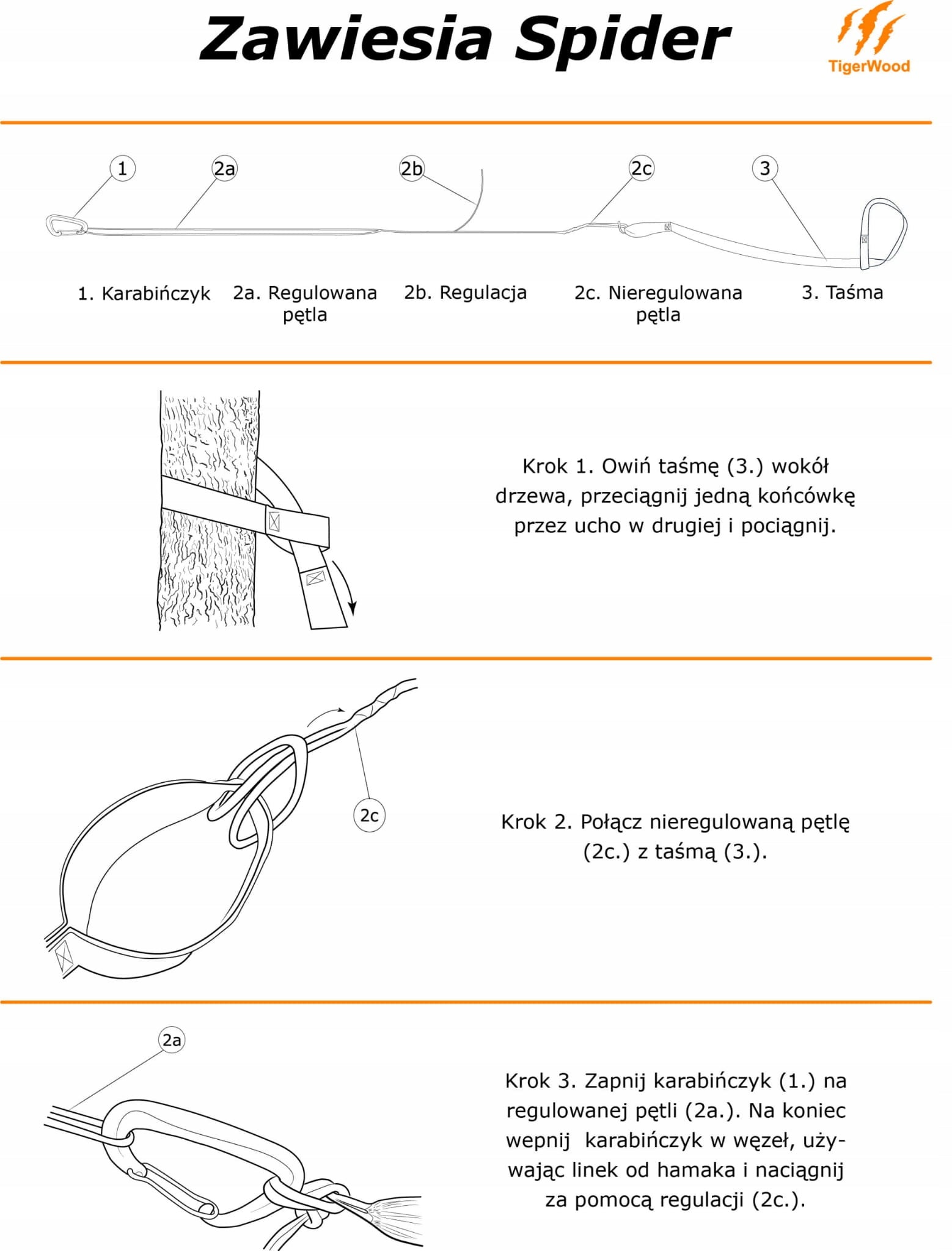 Hammock Suspension Kit TigerWood Spider Total length 1 cm