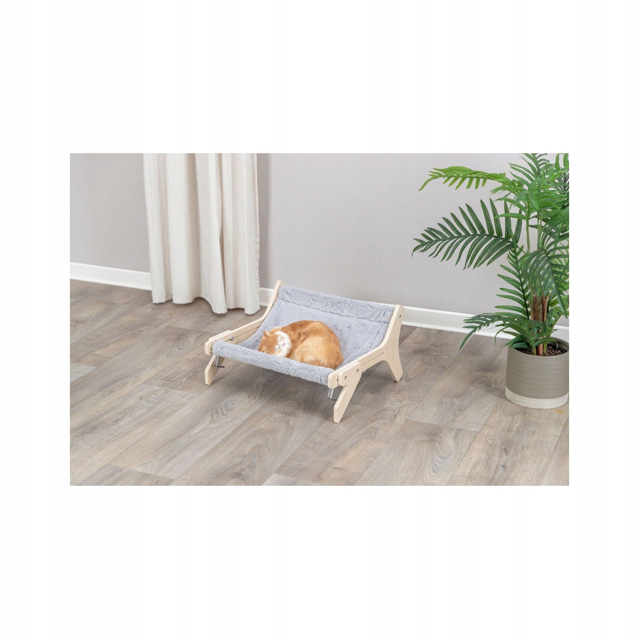 Hammock cat bed wood/plush 47x24x38cm freestanding/hanging Trade name Legowisko dla kota TRIXIE Hamak dla kota 47x24x38 cm drewno plusz zawieszenia