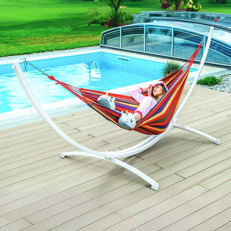 Hammock frame garden stand metal double for hammock up to 250 kg white Packaging status original