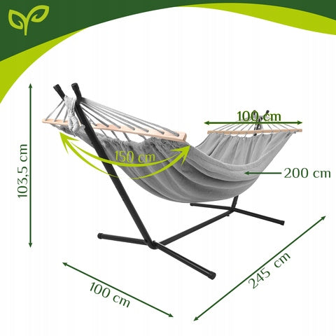 Hammock with garden frame double 200x150cm strong iron stand 250kg Kind not specified