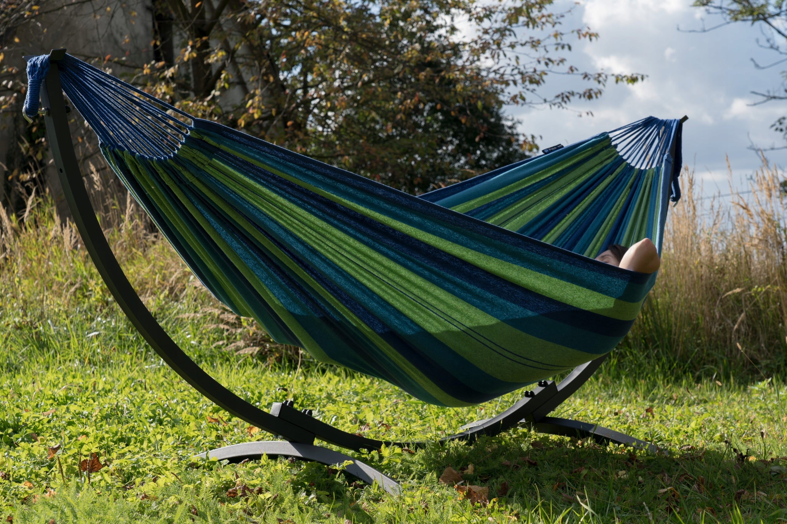 Hammock with steel frame KOMPAKT set for terrace garden hammock POTENZA Packaging status original
