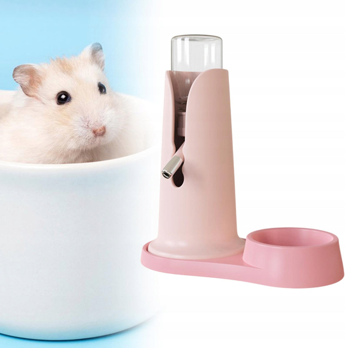 Hamster Kettle Hamster Water Bottle with Stand for Rabbit Small pink