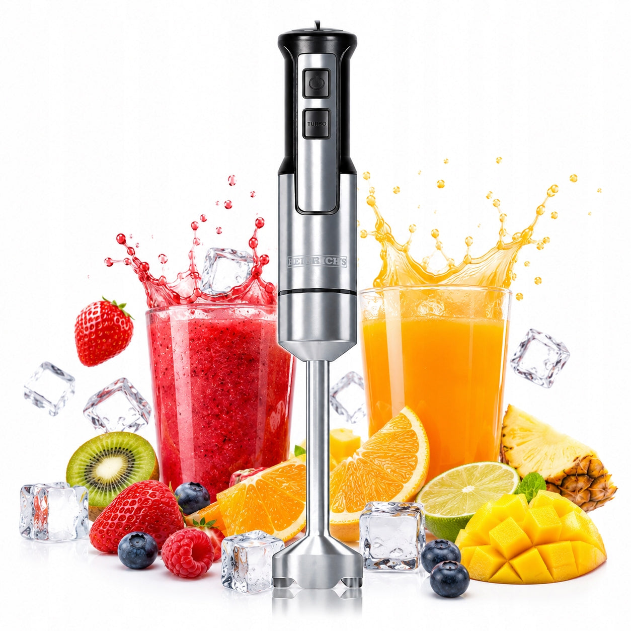 Hand Blender 1000W INOX 4in1 | Shredder | Turbo | Steel Packaging status original