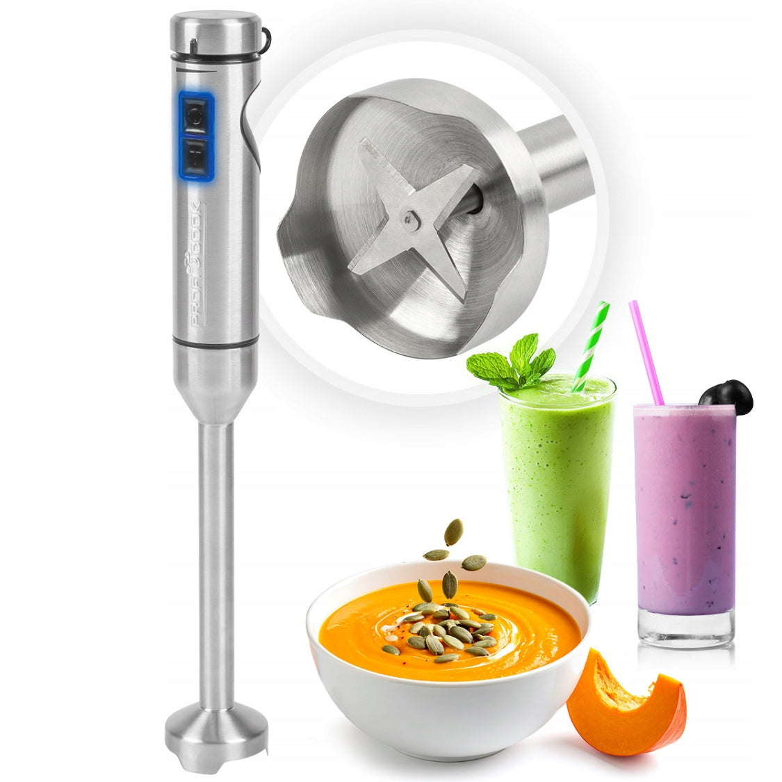 Hand Blender 1000W ProfiCook PC-SM Turbo Power, Ice Crusher, Ideal for Soups