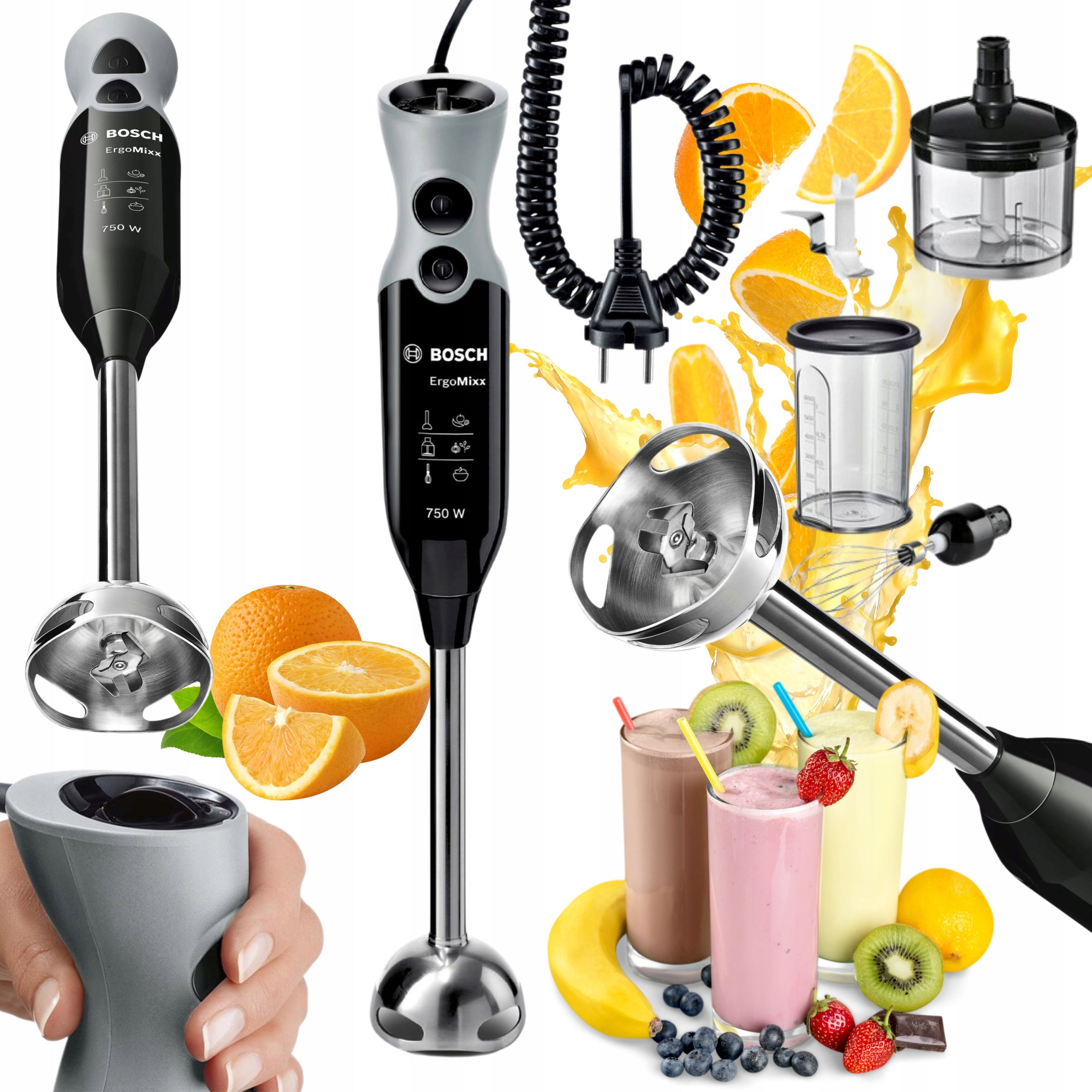Hand Blender Bosch MSM67170 750W Black Mixing Shredding