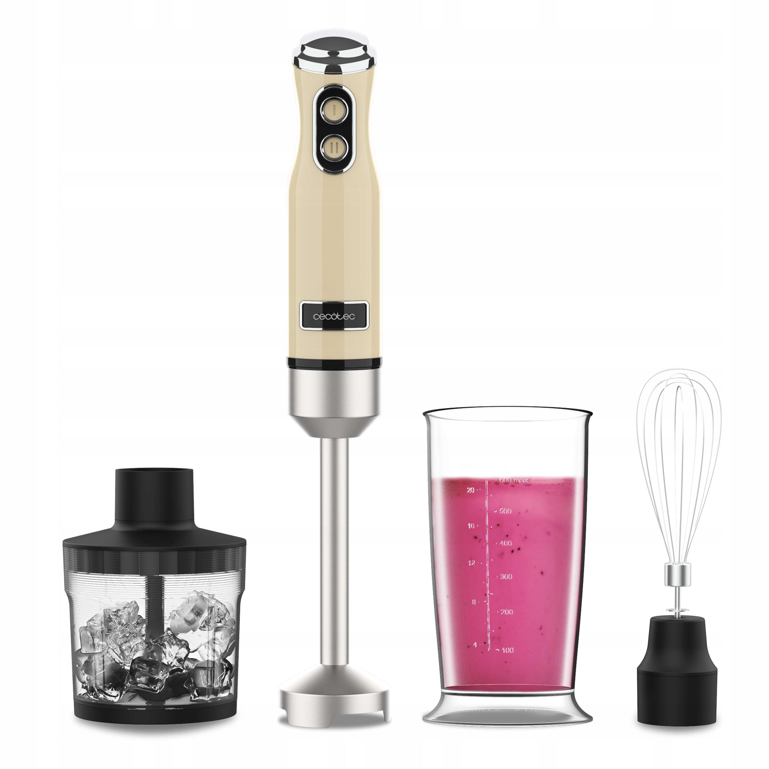 Hand Blender Cecotec 1200W Retro Yellow – CrossBlades, 2 speeds