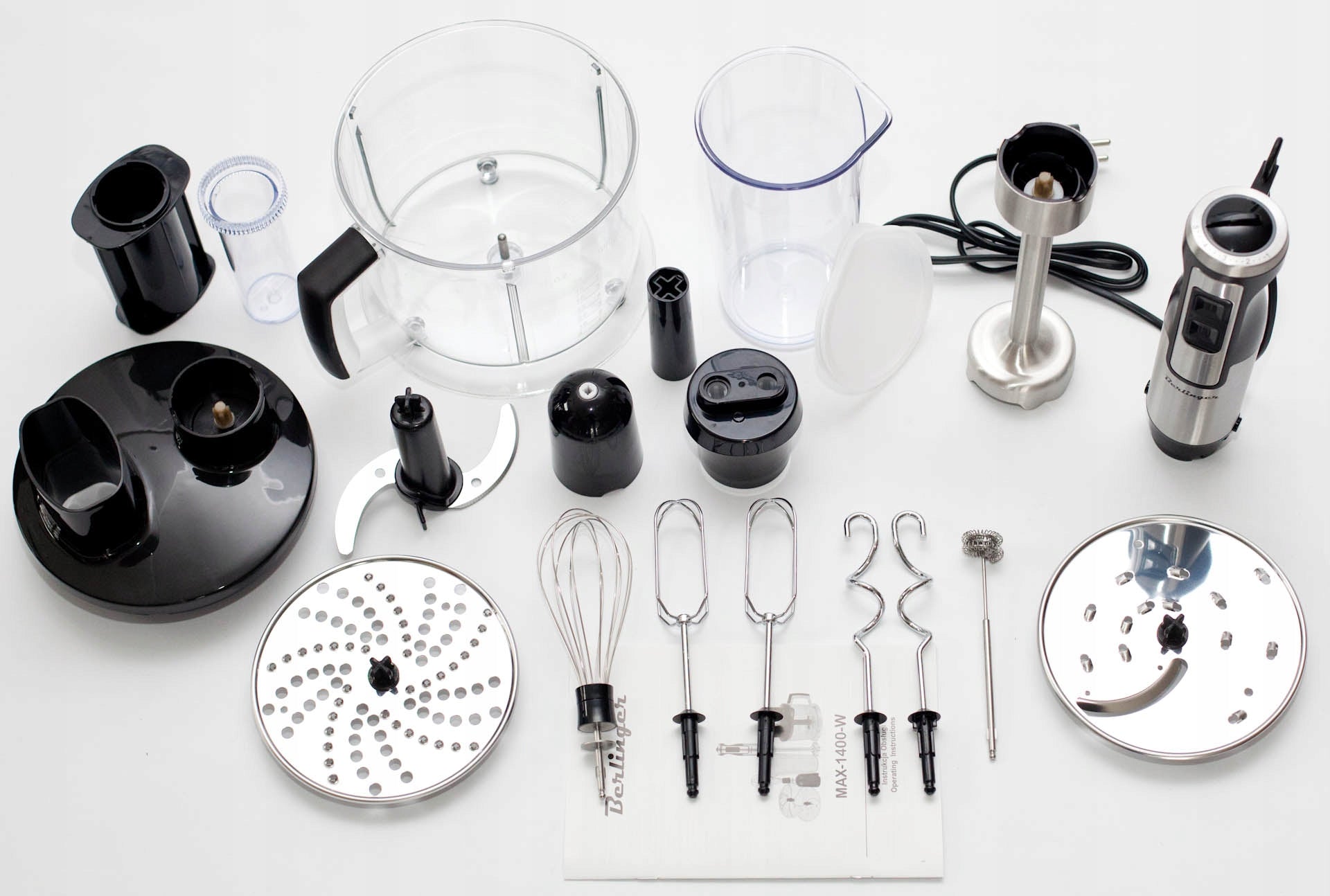 Hand Blender Food Processor 1400W Metal Mixer, Beaters Slicer EAN (GTIN) 5903689795050