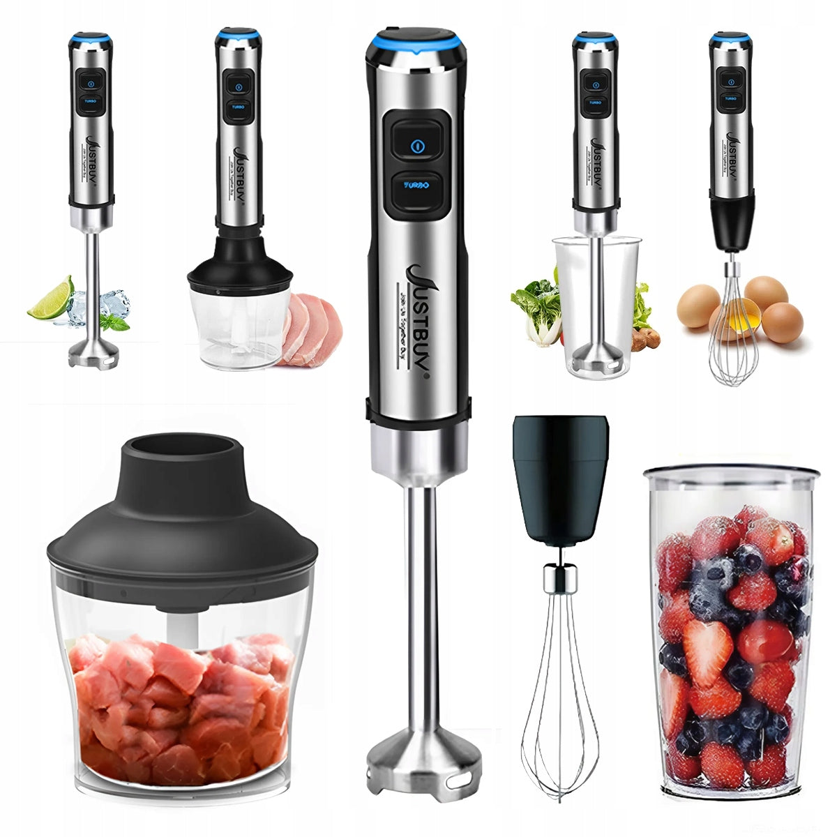 Hand Blender Justbuy 1500W 1500W silver/grey