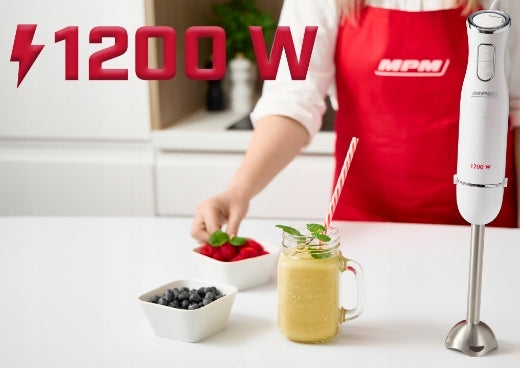 Hand Blender MPM MBL-35 1200 W Speed Control Turbo Function White Packaging status original