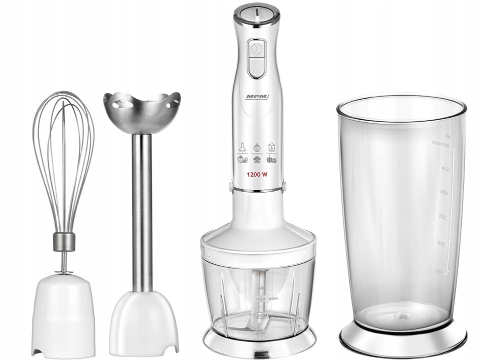 Hand Blender MPM MBL-36 Turbo Function 1200W Accessories White