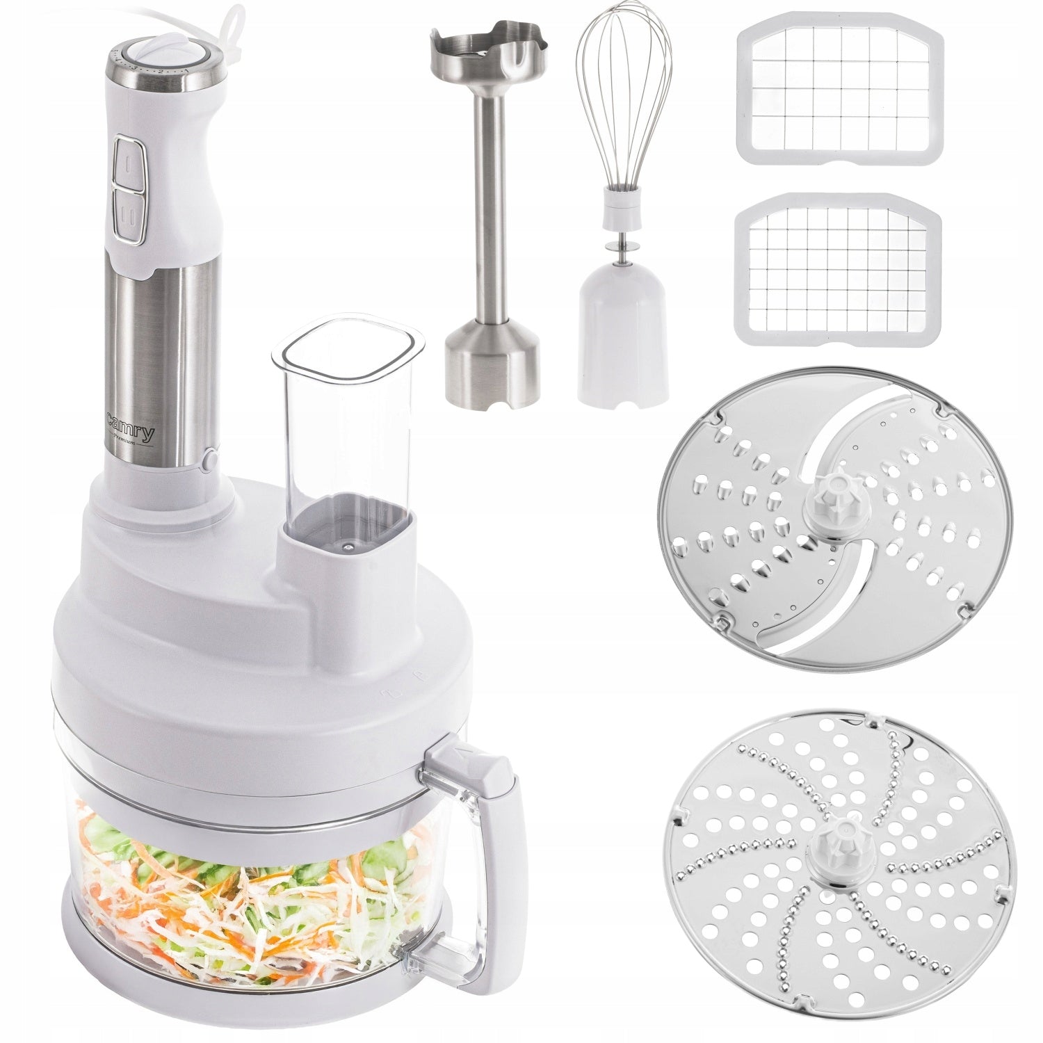 Hand Blender MULTIFUNCTIONAL 1600W Bowl 2L Function Turbo Grater Cutting