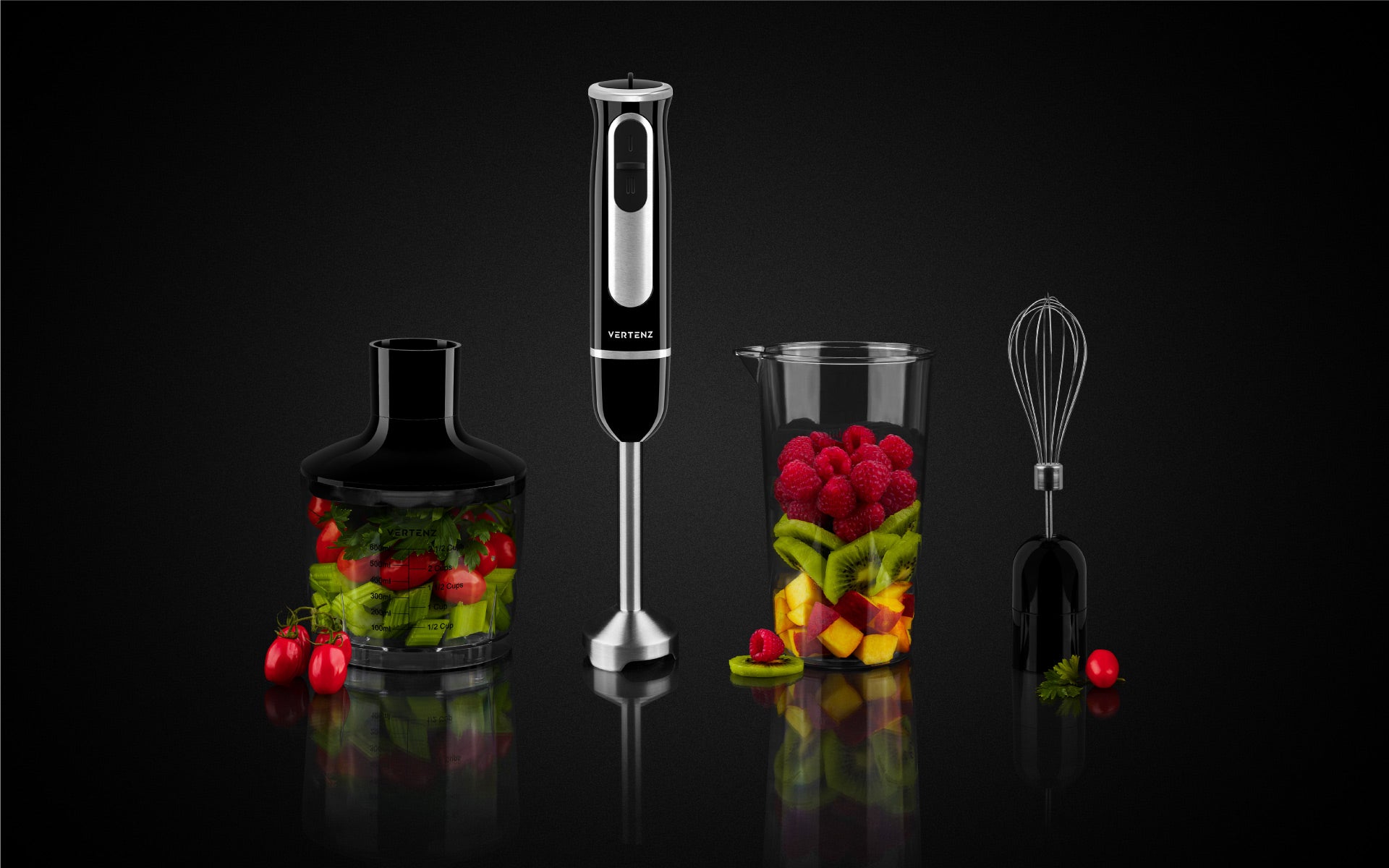 Hand Blender MULTIFUNCTIONAL 3in1 Mixer Shredder - 8 Degrees of Speed Brand Vertenz