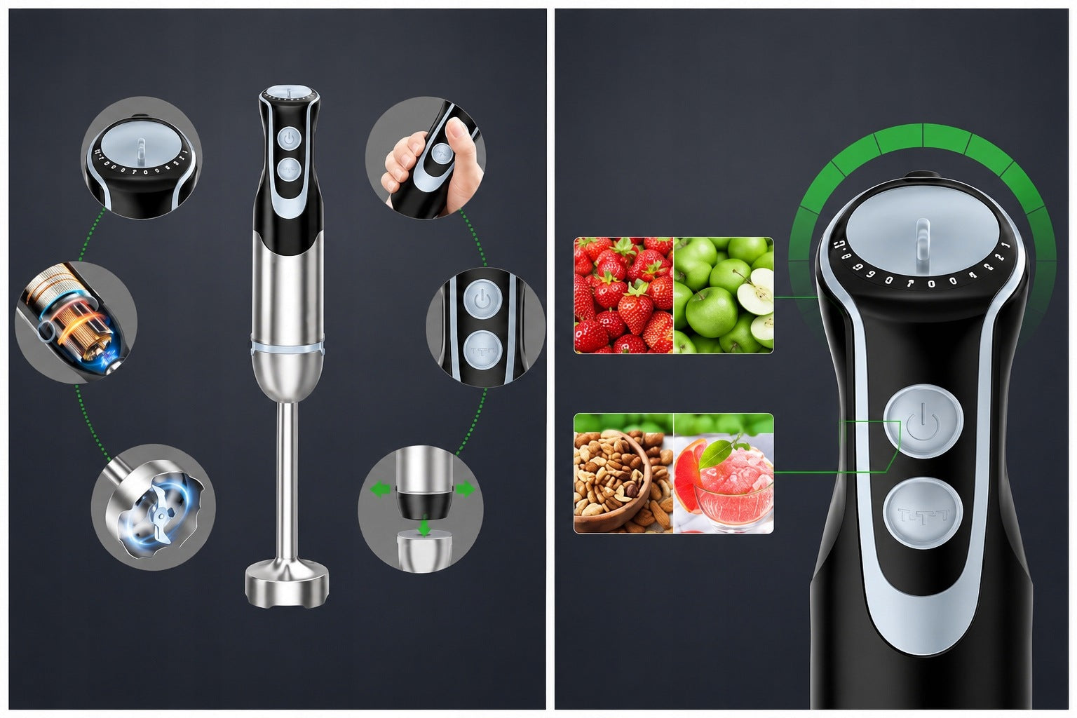 Hand Blender Multifunction 4in1 FRESKO 1000W Turbo Shredder Kit Manufacturer code blender ręczny
