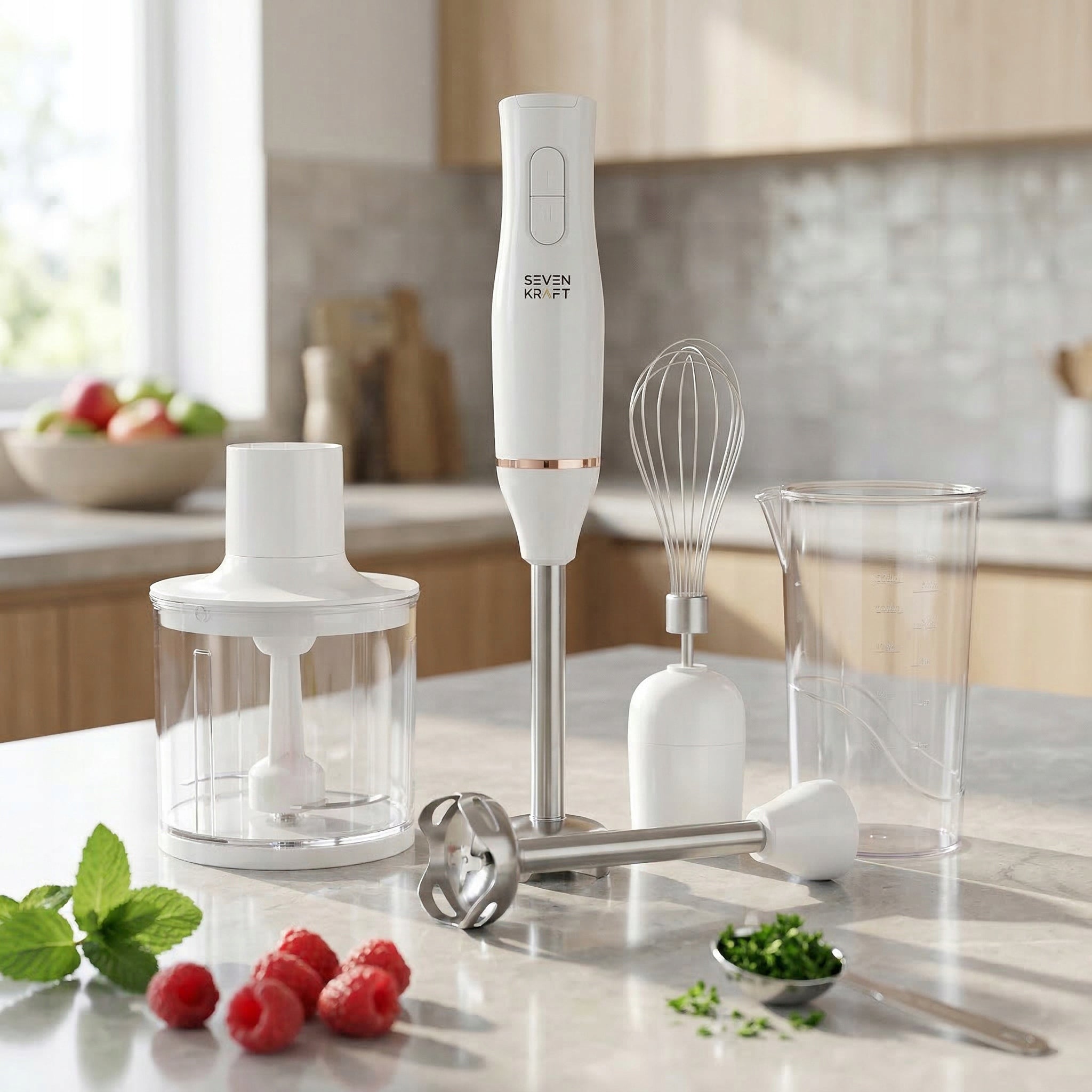 Hand Blender Multifunction Mixer Shredder Set 4in1 White 800W Packaging status original