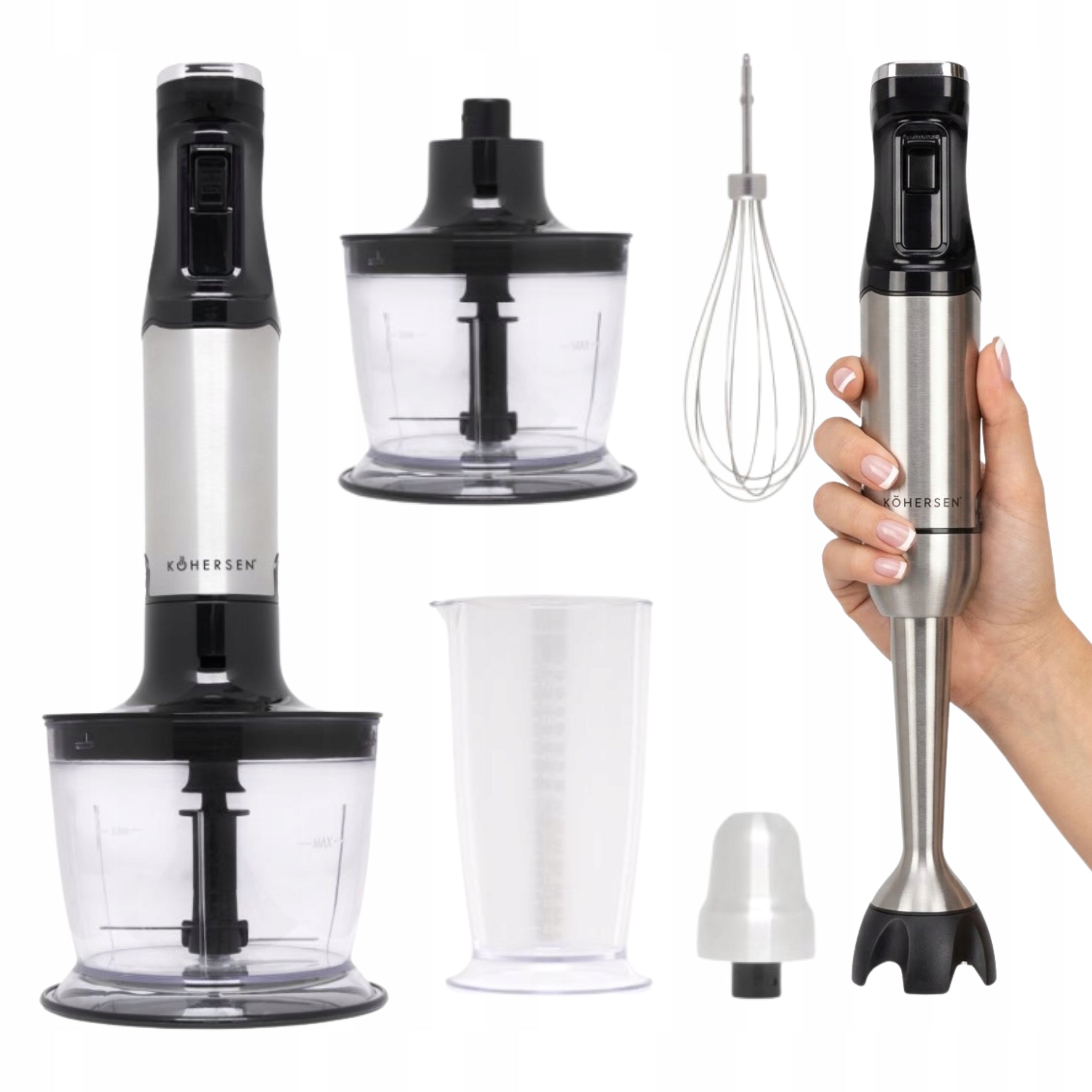 Hand Blender Multifunctional 1200W for smoothie nut soup KOHERSEN