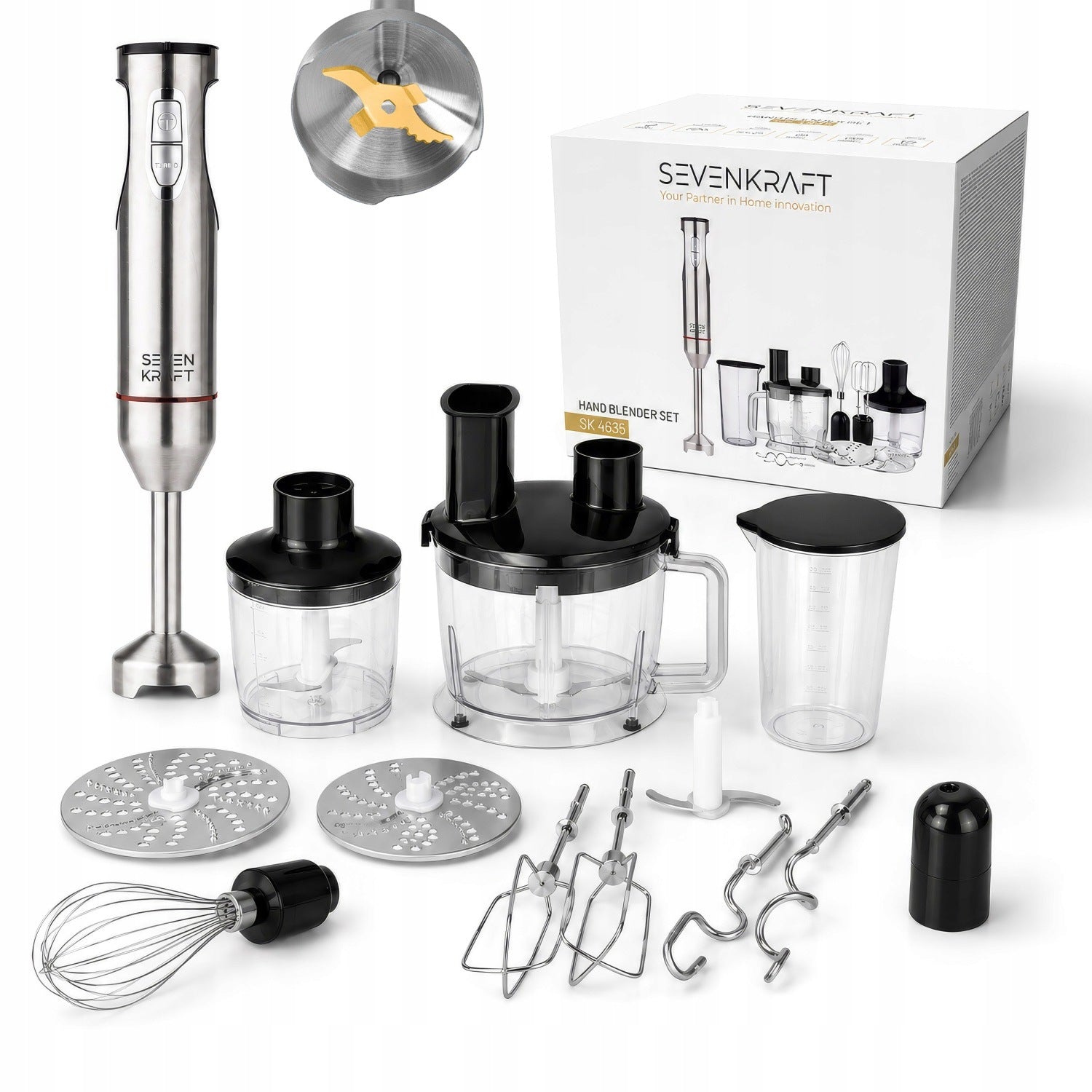 Hand Blender Multifunctional Mixer Shredder Powerful 7in1 Titanium Blades