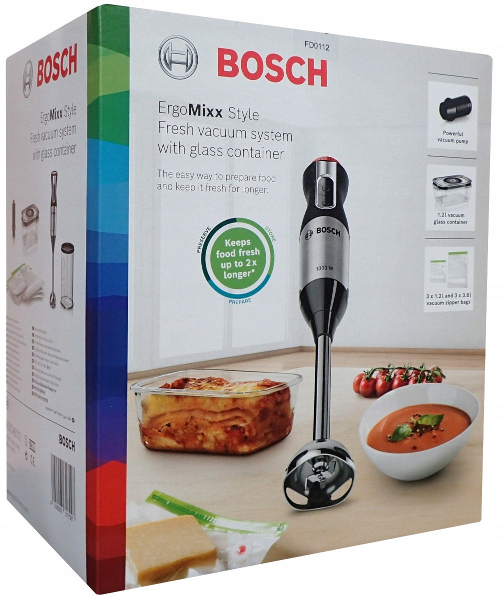Hand Blender Packaging Bosch MS6CM61V2 ErgoMixx +Vacuum Container Bags Brand Bosch