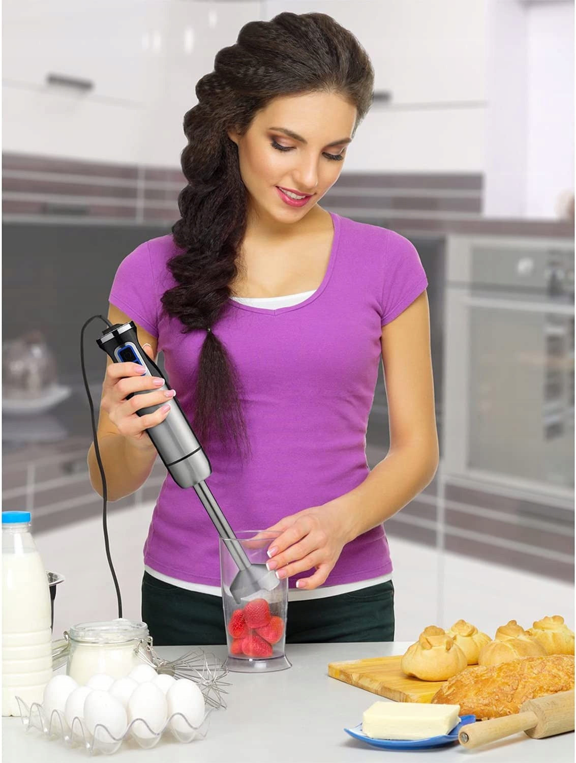 Hand Blender Powerful 800W Multifunctional Mixer Function TURBO Crushes Ice Manufacturer code HB-778N