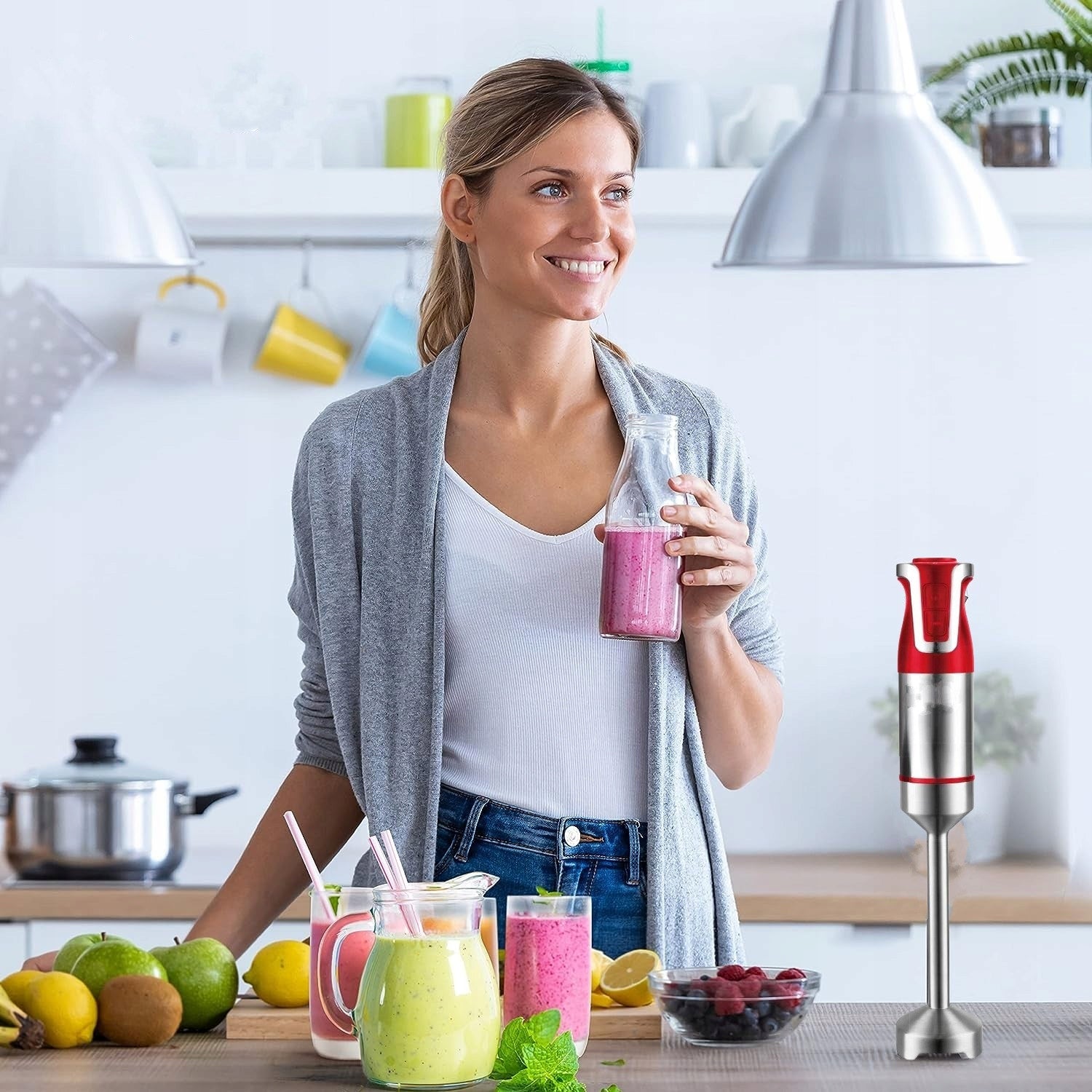 Hand Blender Powerful 800W Multifunctional Mixer Function TURBO Crushes Ice Power rating 800 W