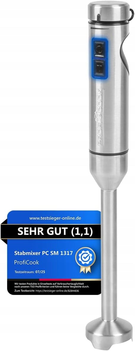 Hand Blender Profi Cook 1000W 4 blades stainless steel ice crushing