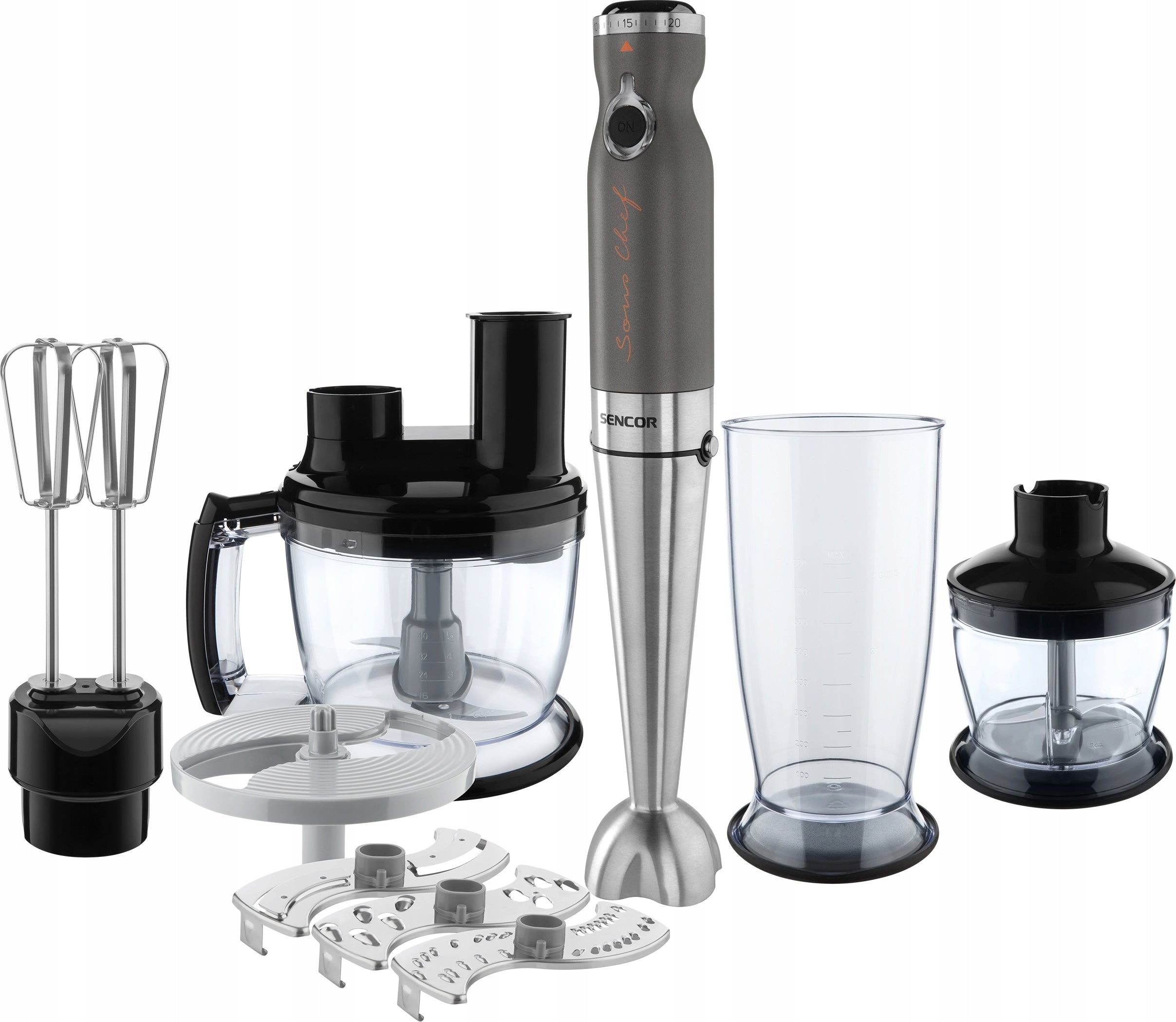 Hand Blender Sencor 9in1 shredder 20 degrees speed power 1200W silver