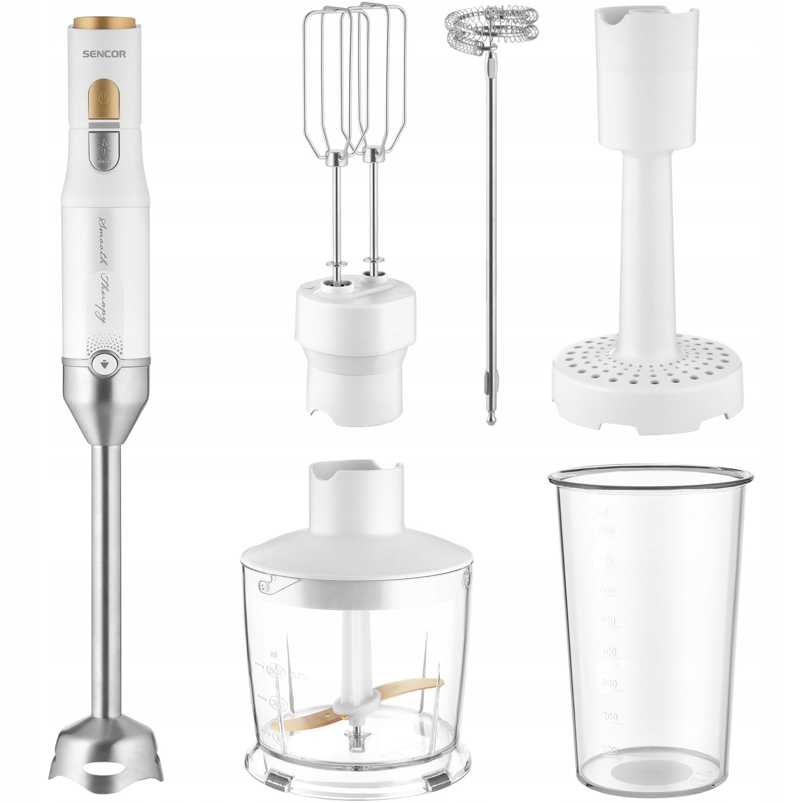 Hand Blender Vertical Sencor SHB 6441WH 6w1 1200W TITANIUM QuadBlade White Manufacturer code SHB 6441WH