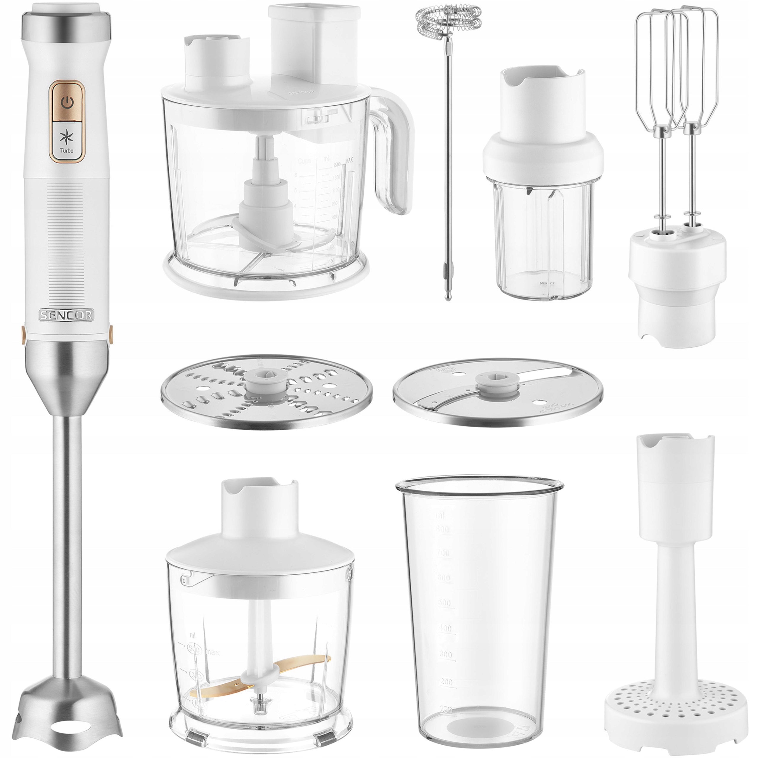 Hand Blender Vertical Sencor SHB 6551WH 10w1 1500W POWERFUL DURABLE MOTOR