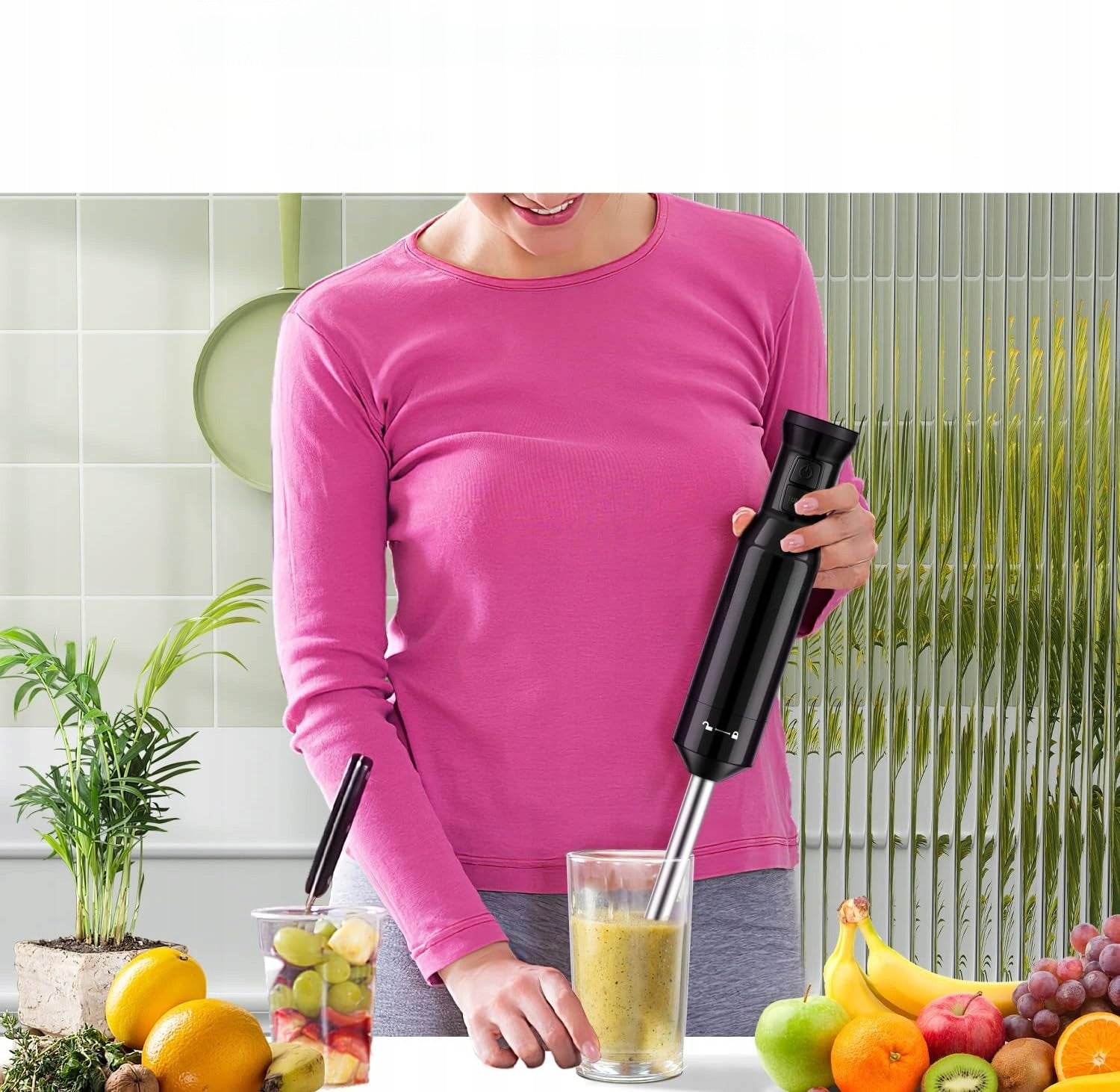Hand Blender Wancle 600W Turbo For Baby Cocktail Soups Steel Packaging status original