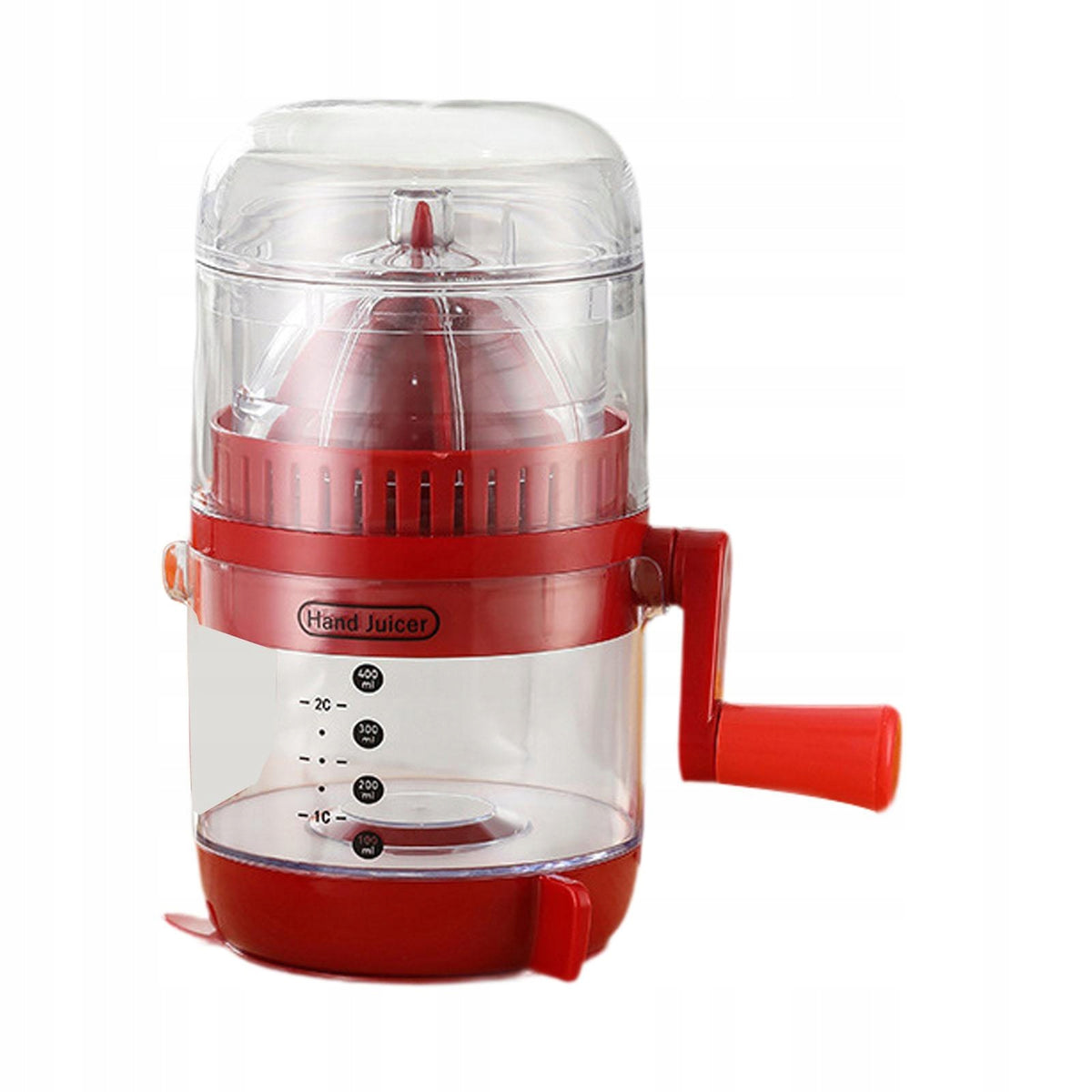 Hand Cranked Juicer Lime Squeezer with Measuring Container Multipurpose Red