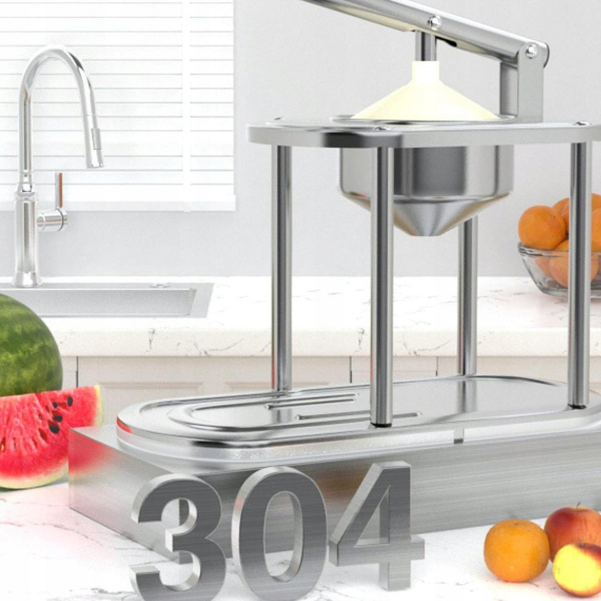 Hand Press Juicer Machine Juice Extractor Easy to Clean Space Saving Orange Packaging status original