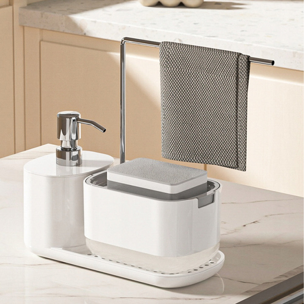 Hand and Dish Soap Dispenser Set, Soap Dispenser with Sponge Holder