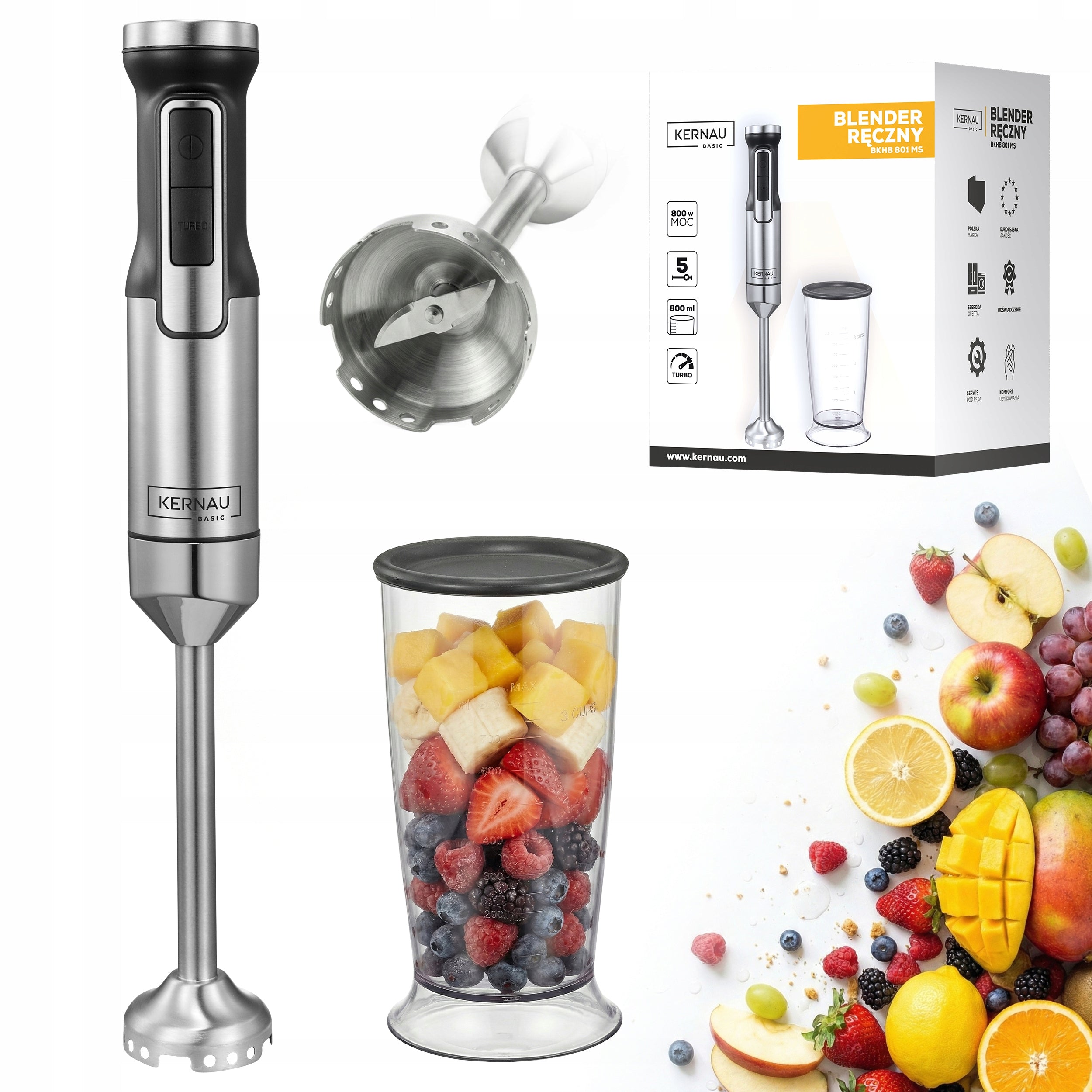 Hand blender Kernau BKHB 801 MS POWERFUL 800W TURBO Rotation adjustment
